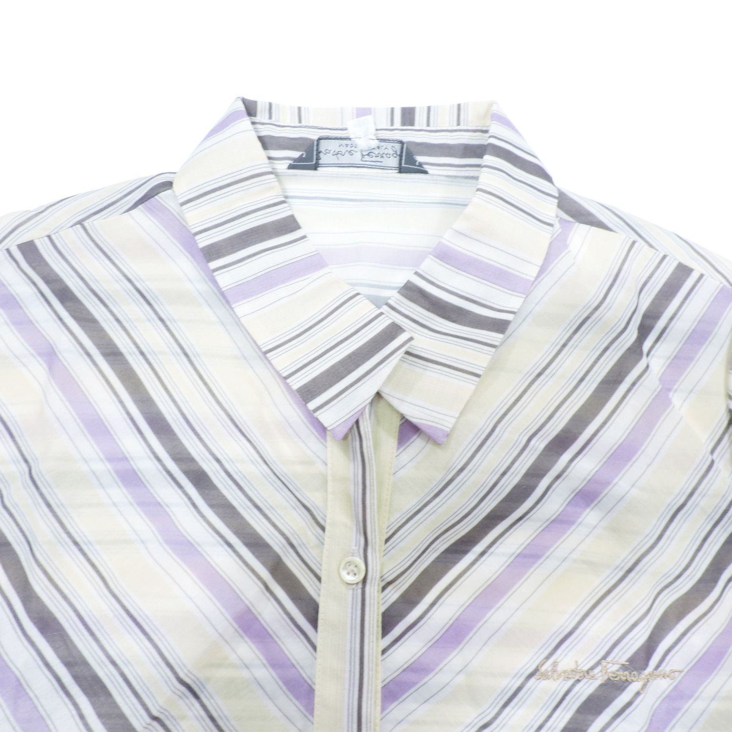 Salvatore Ferragamo SALVATORE FERRAGAMO STRIPED LONG SLEEVE SHIRT Size L / US 10 / IT 46 - 8 Thumbnail