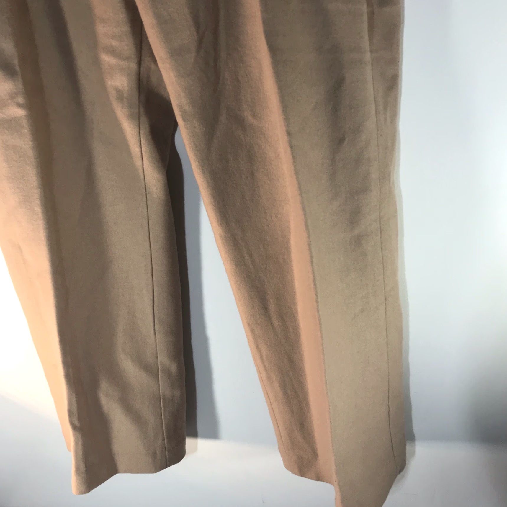 Vintage VINTAGE Cambridge Dry Goods Wool Blend Wide-Leg Dress Pants Womens Plus Size 20 Beige Business Casual Winter Women's Size 42" / US 20 - 3 Thumbnail