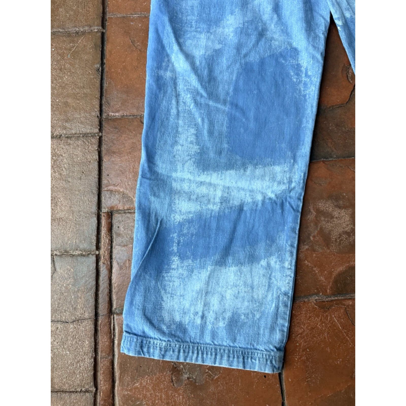Fubu VINTAGE FUBU Baggy Jeans Men 38x34 Denim Straight Hip Hop 5-Pocket Stains Paint Splatter Blue Mens Size US 33 - 7 Thumbnail