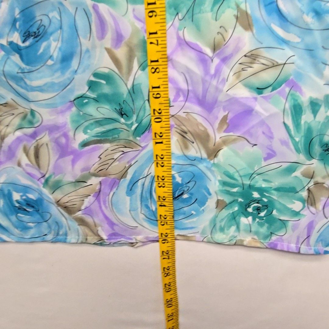 Vintage Vintage Laura Mae Floral Blue Short Sleeve Womens XL Shirt Size XL / US 12-14 / IT 48-50 - 9 Thumbnail
