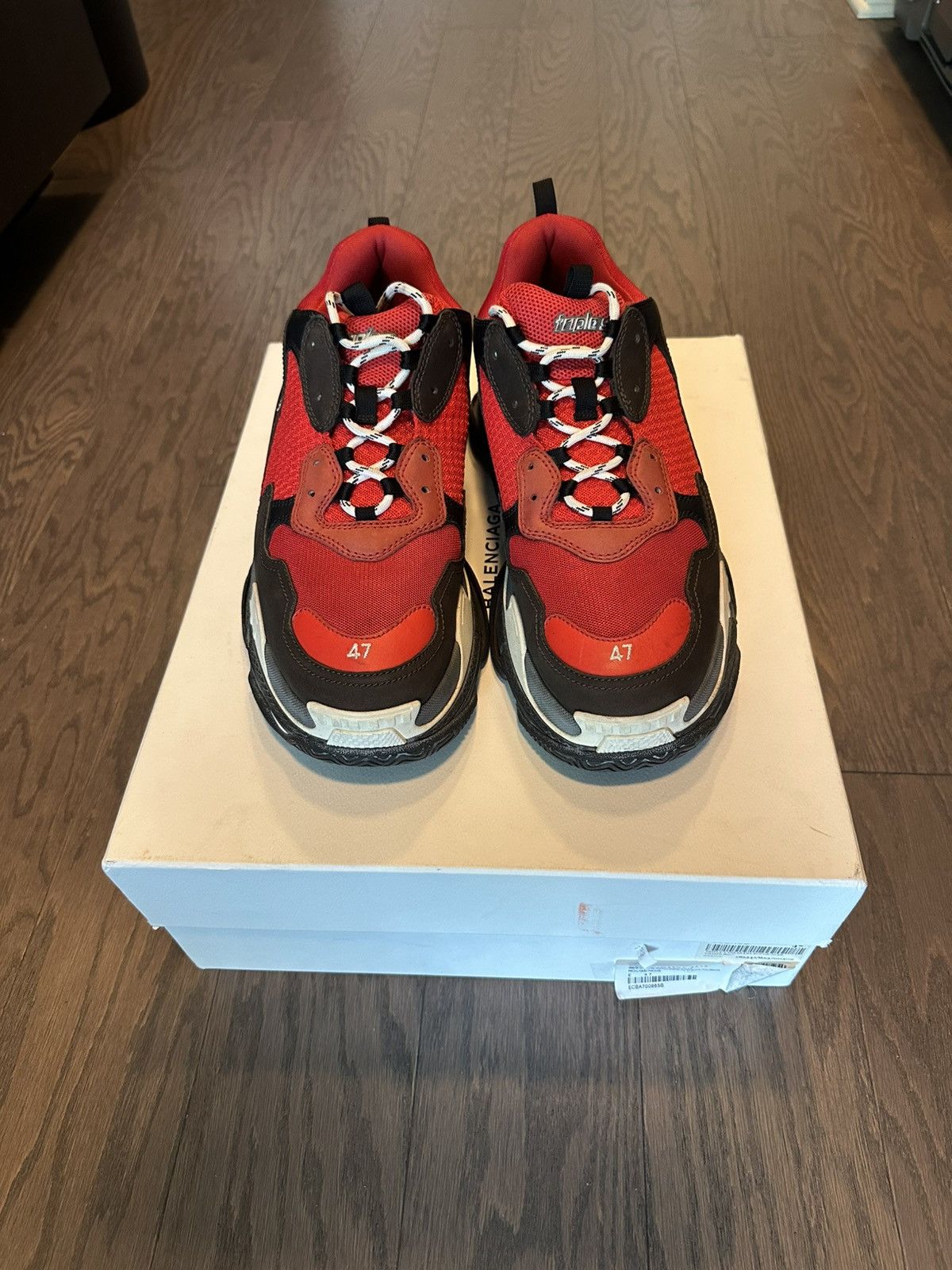 Balenciaga Balenciaga Triple S (red and black) Size US 14 / EU 47 - 1 Thumbnail