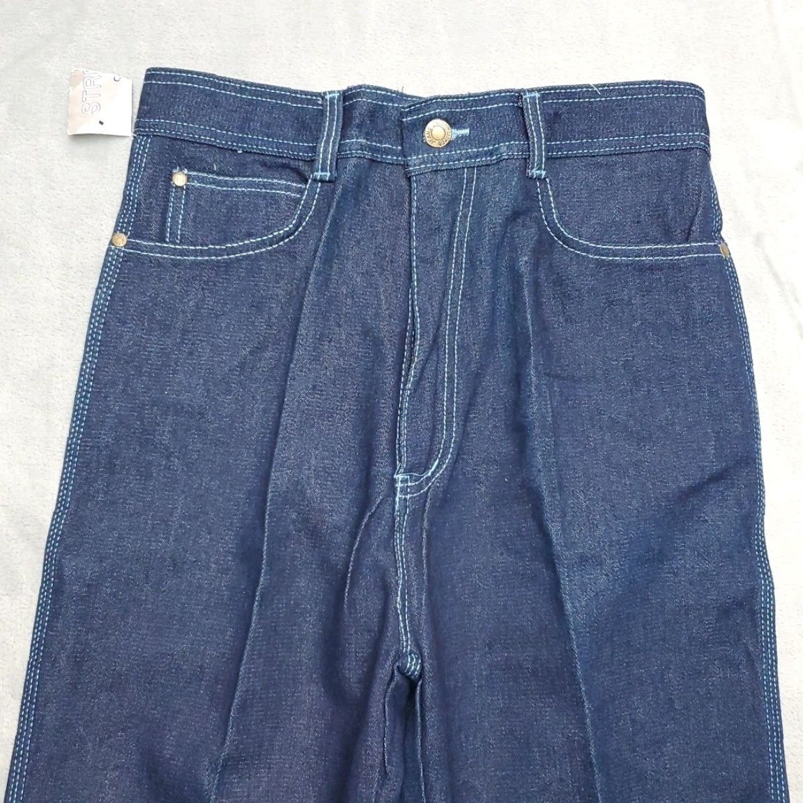 Custo Barcelona VINTAGE Customised Jeans Pants Womens 14 AT&T Logo Straight Leg Taiwan 70s 80s Size 36" / US 14 / IT 50 - 3 Thumbnail