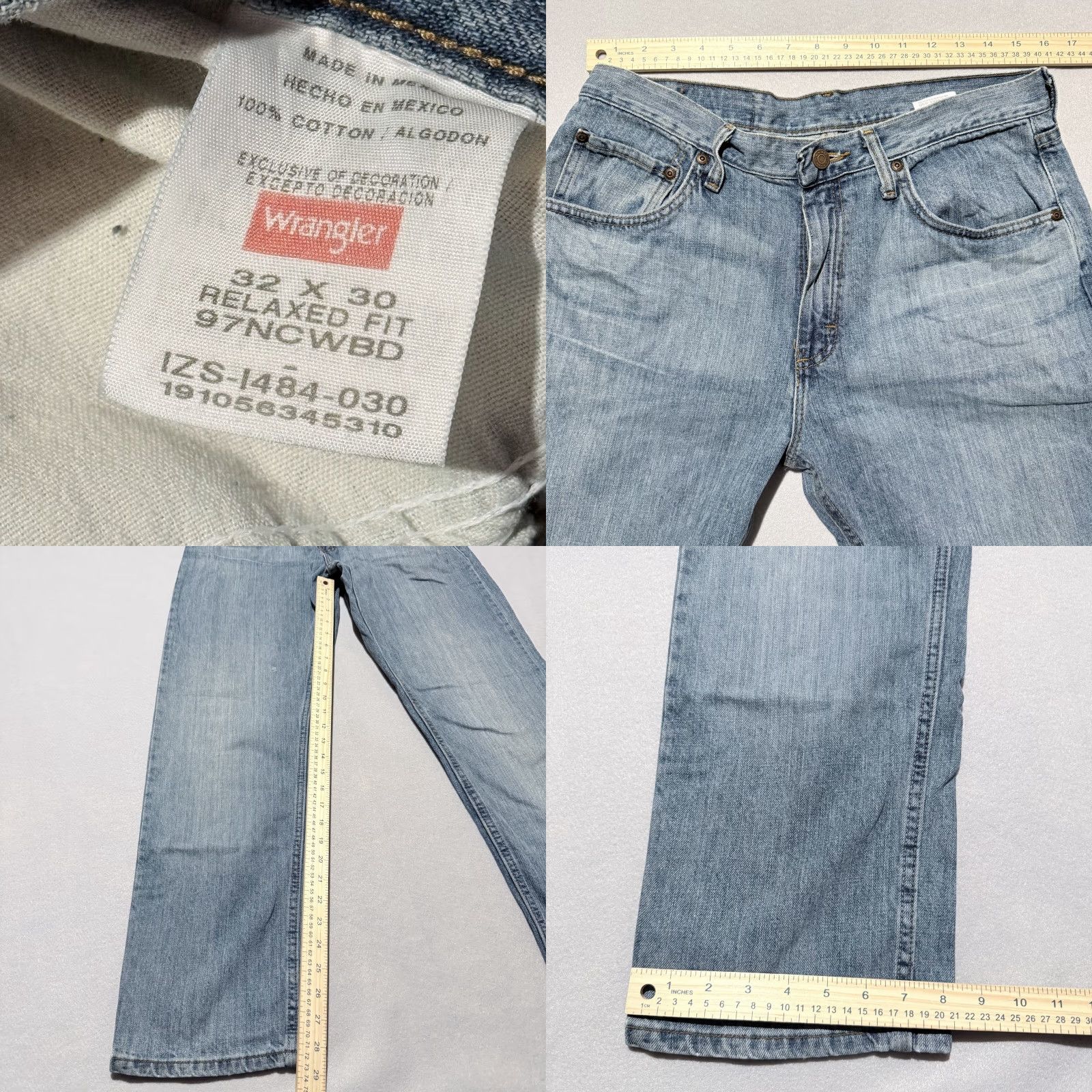 Wrangler Wrangler Jeans Men Blue Denim Classic Relaxed Fit Straight Zip Fly - 32x30 Size US 32 / EU 48 - 9 Thumbnail