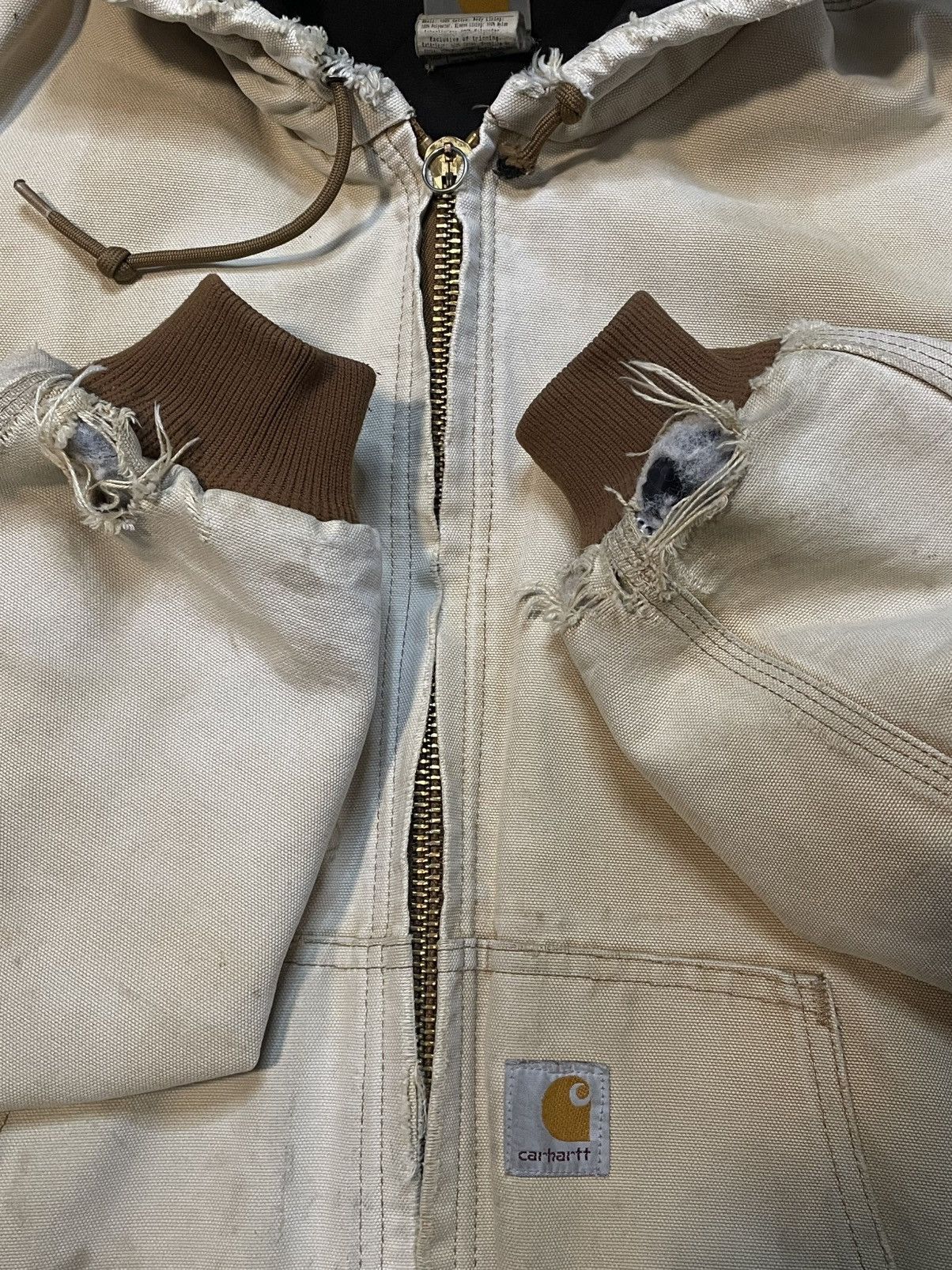 Carhartt Insanely Faded Distressed Vintage Detroit Hooded Jacket Size US L / EU 52-54 / 3 - 3 Thumbnail