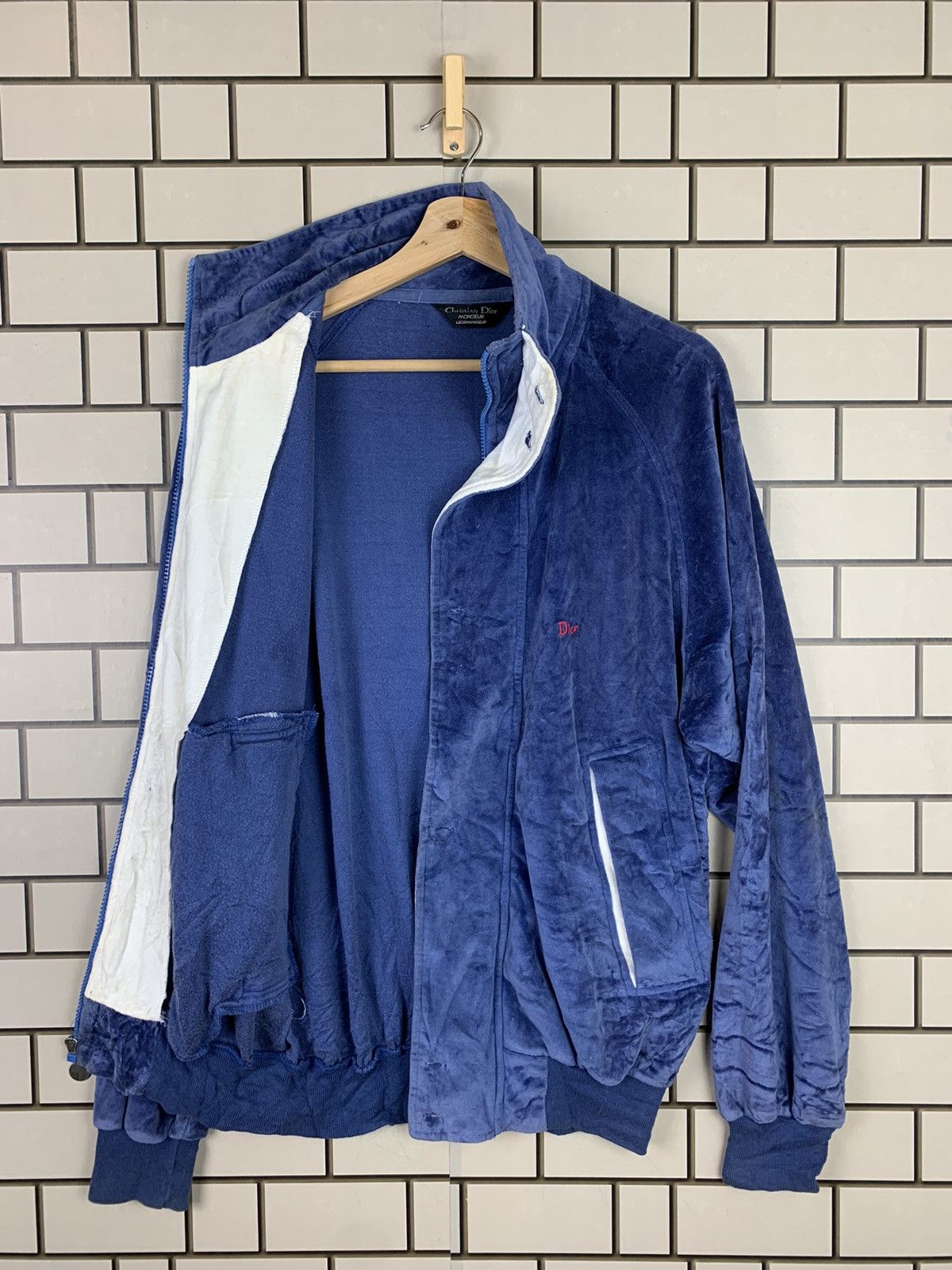 Christian Dior Monsieur Vintage Christian Dior Blue Velvet Jacket Size US L / EU 52-54 / 3 - 3 Thumbnail