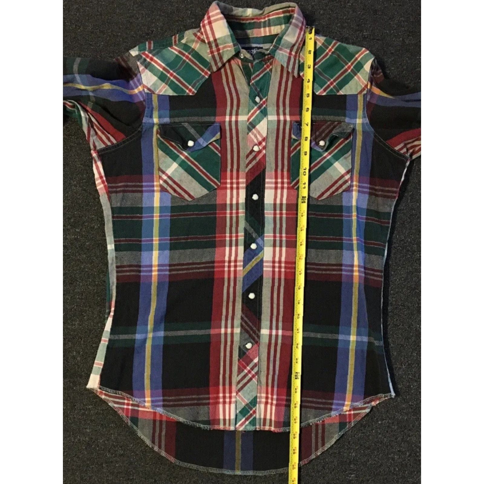 Wrangler VINTAGE Wrangler Shirt Mens M Green Plaid Pearl Snap Button-Up Cowboy Rodeo 80s 90s Grunge Western URL Size US M / EU 48-50 / 2 - 7 Thumbnail