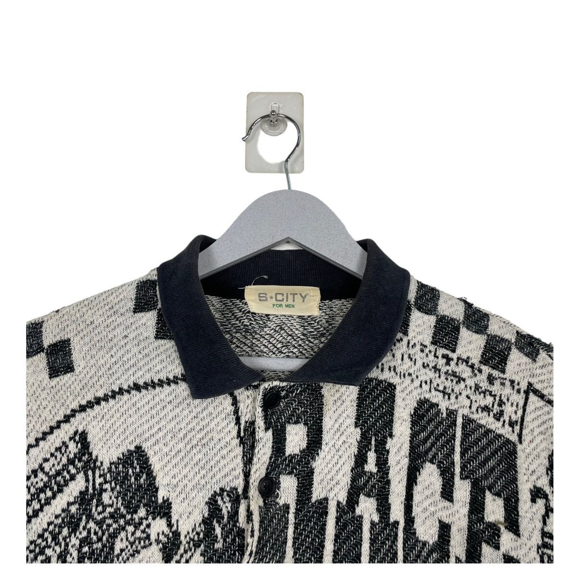Other 💥S*CITY NEWSPAPER RACING MOTIF PULLOVER SWEATER Size US M / EU 48-50 / 2 - 4 Thumbnail