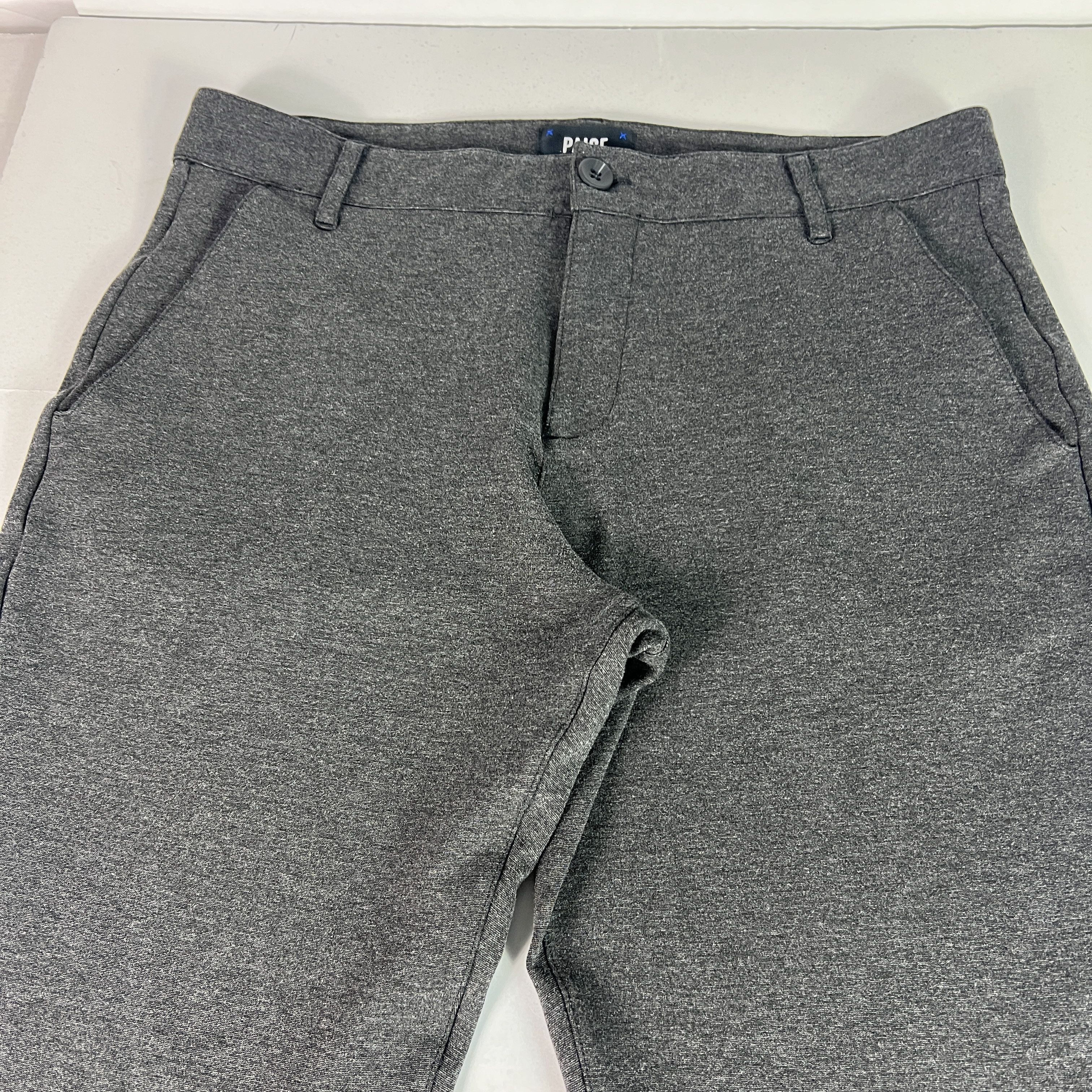 Paige Paige Pants Strafford Straight Iced Black Stretch Trousers Size US 34 / EU 50 - 2 Thumbnail