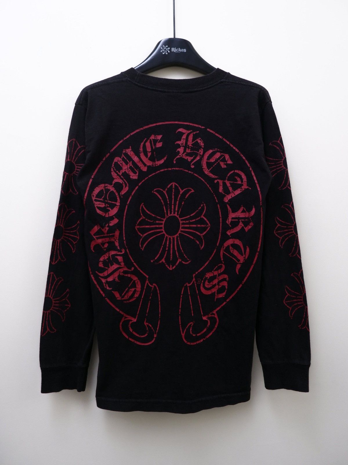 Vintage Chrome Hearts Red Cracked Horseshoe Plus Long Sleeve