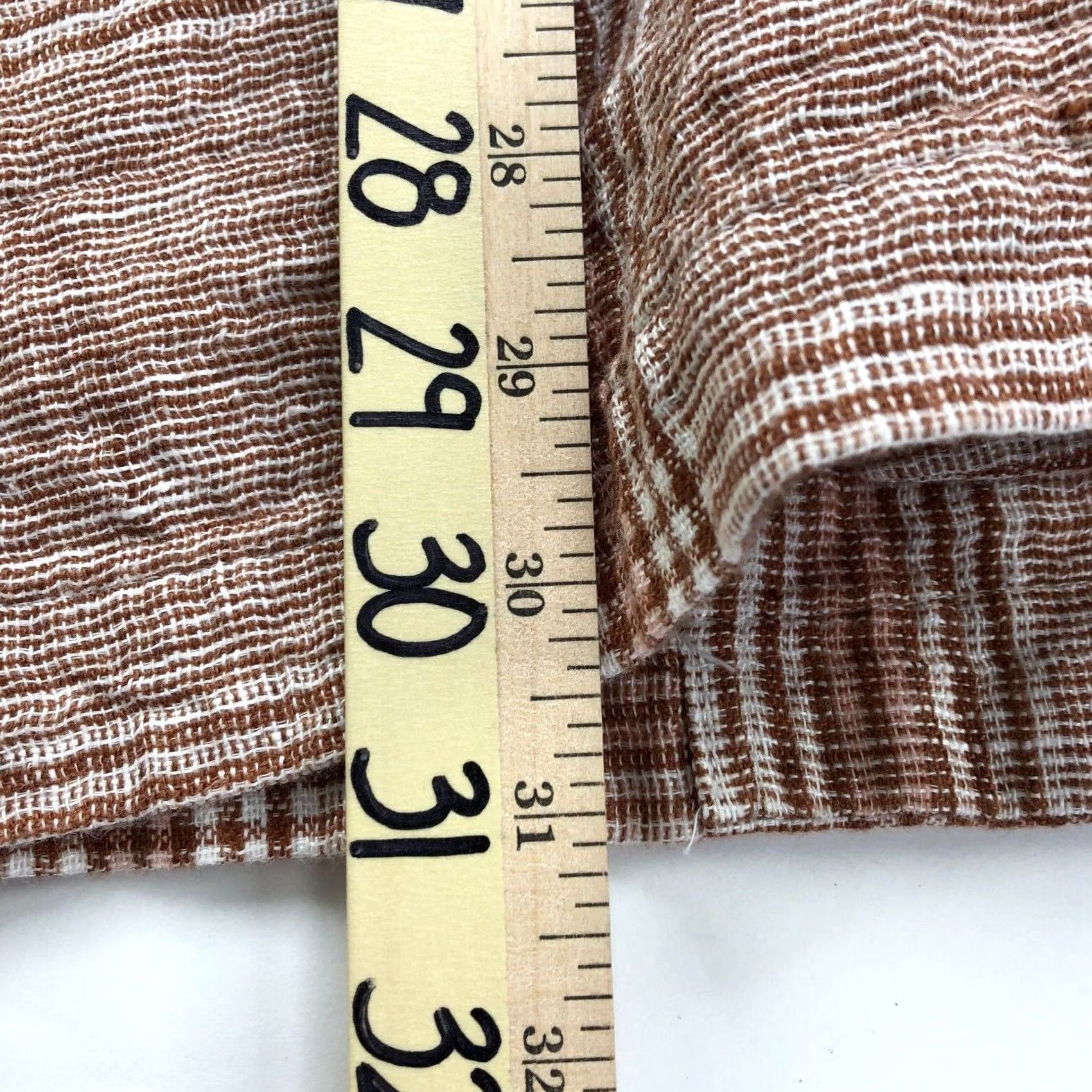 J. Jill J.Jill Blazer Jacket Orange Size M Petite Oversized Linen Cotton Blend Button Closure Collared Knit Pattern Plaid Women Slim/Relaxed Fit (Jacket) Size M / US 6-8 / IT 42-44 - 6 Thumbnail