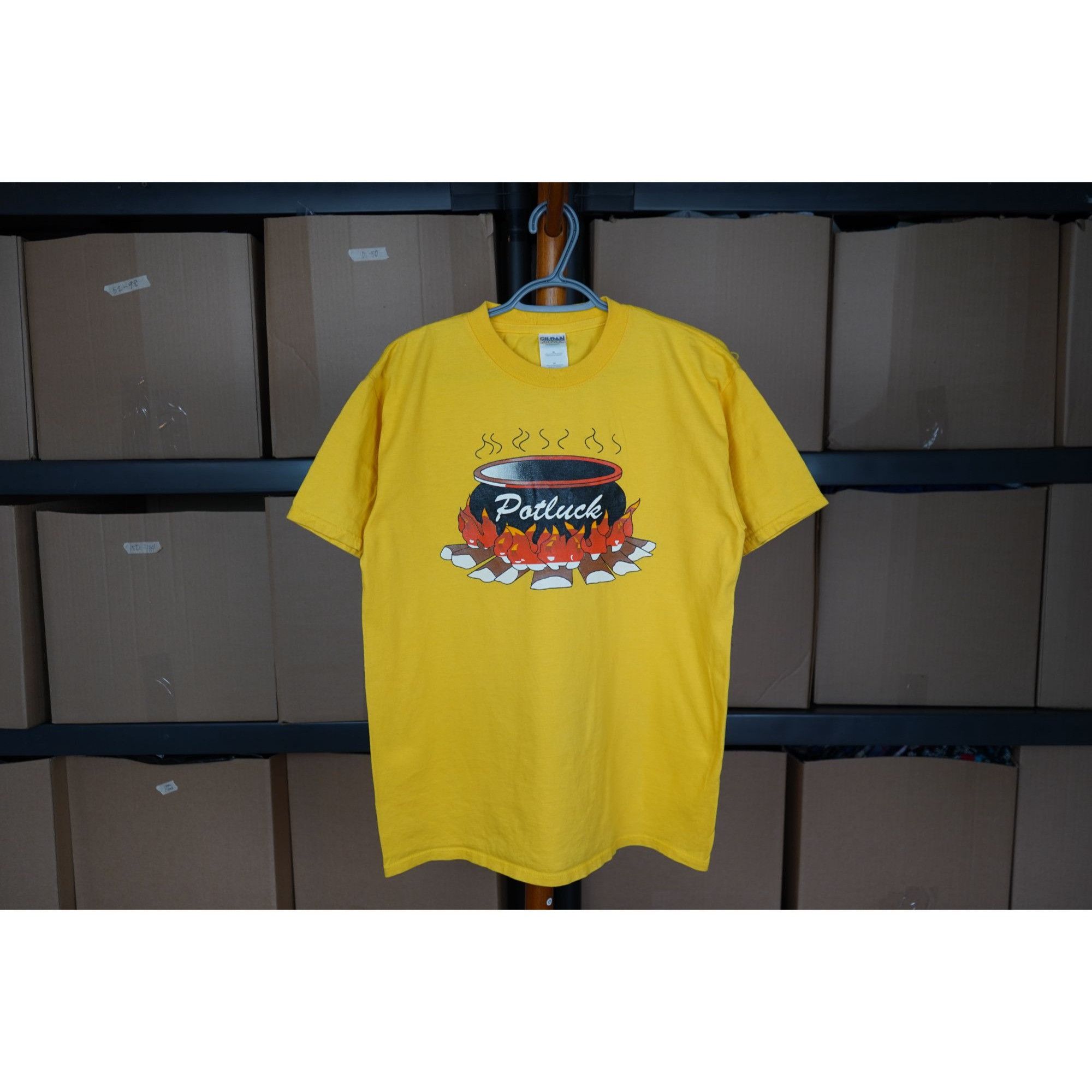Other item 258. Y2K Potluck Graphic Art Yellow Men's Medium Size US M / EU 48-50 / 2 - 1 Thumbnail