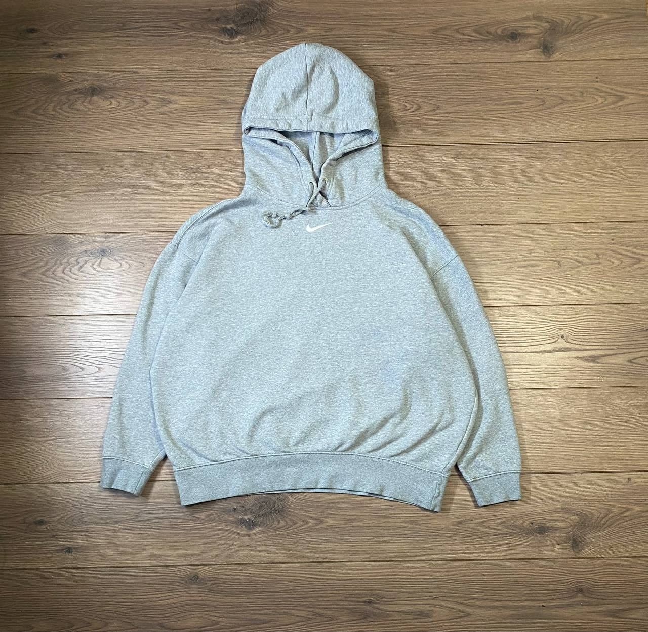 Nike × Vintage Vintage Nike Centre Swoosh Oversized Grey Hoodie Size M Size M / US 6-8 / IT 42-44 - 1 Thumbnail