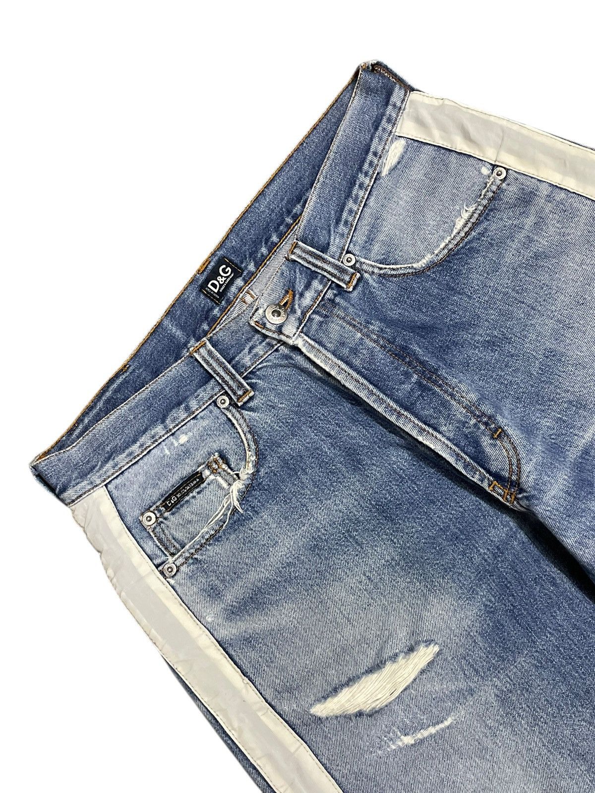 Dolce & Gabbana Vintage Y2K Dolce & Gabbana Distressed Side Tape Short Jeans Size US 32 / EU 48 - 4 Thumbnail