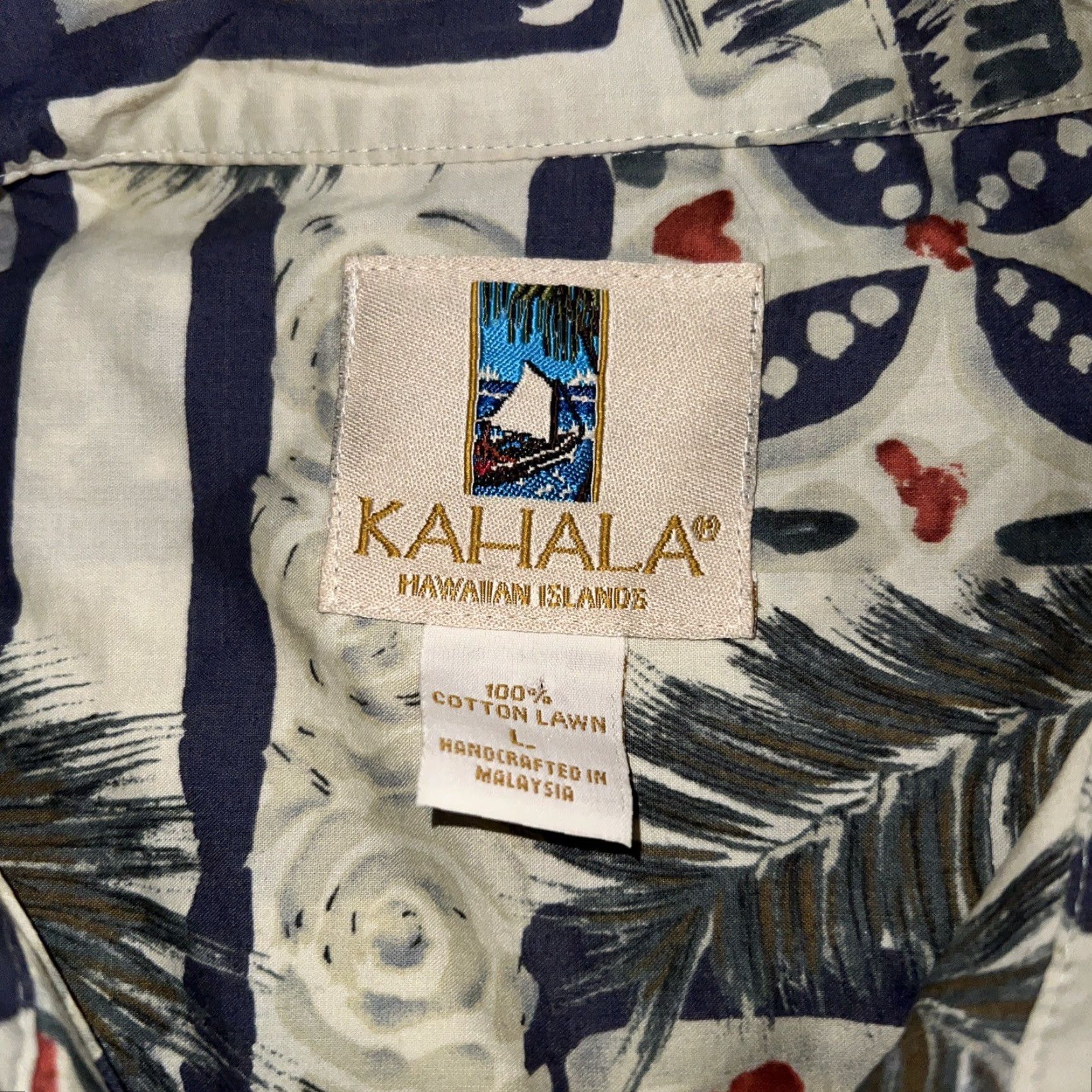 Vintage VINTAGE Kahala Shirt Hawaiian Short Sleeve Button-Up Mens L Beige 90s Theme Mens Size US L / EU 52-54 / 3 - 3 Thumbnail