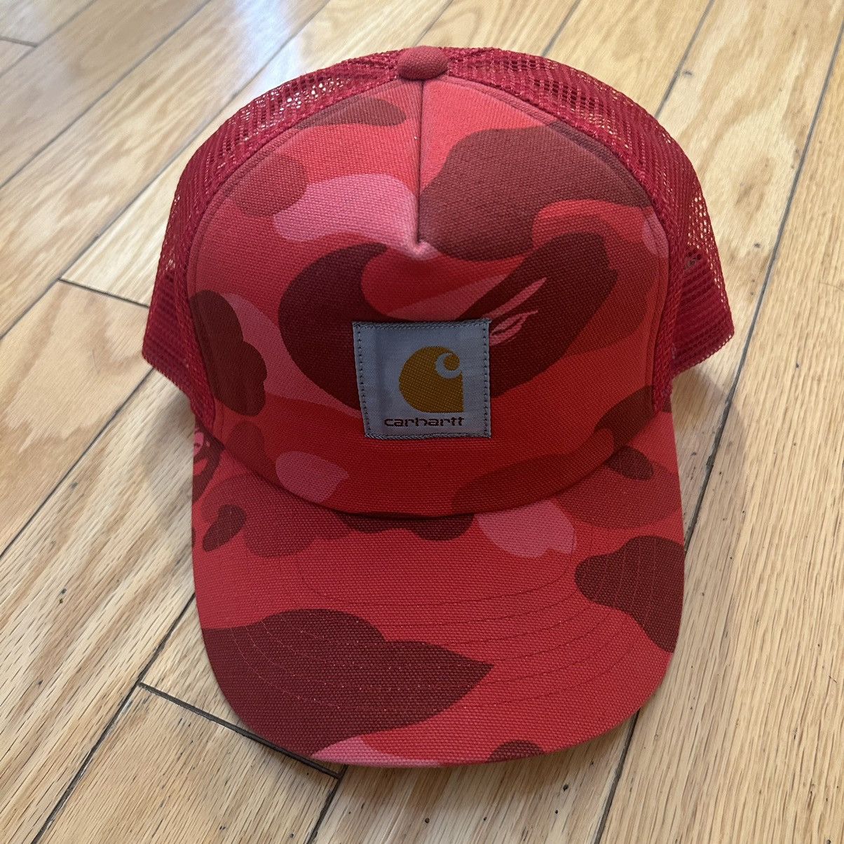 Bape × Carhartt Bape x Carhartt Baseball Cap Red Camo | Grailed