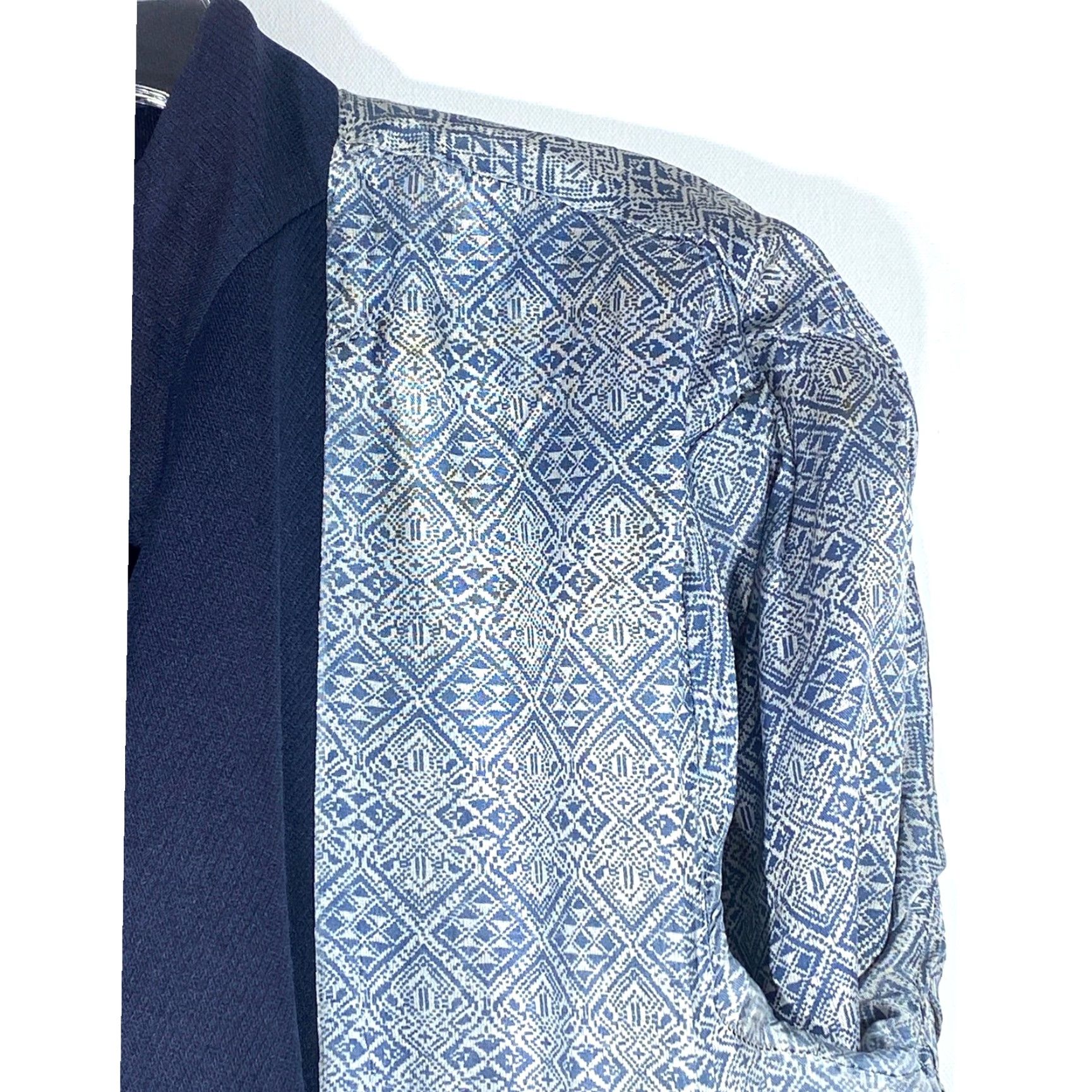 Vintage VINTAGE Montgomery Ward Blazer Mens 42L Two-Button Single-Breasted Long Blue 70s Disco Old Money Luxe Vintage Mens Blazer Size 42R - 6 Thumbnail
