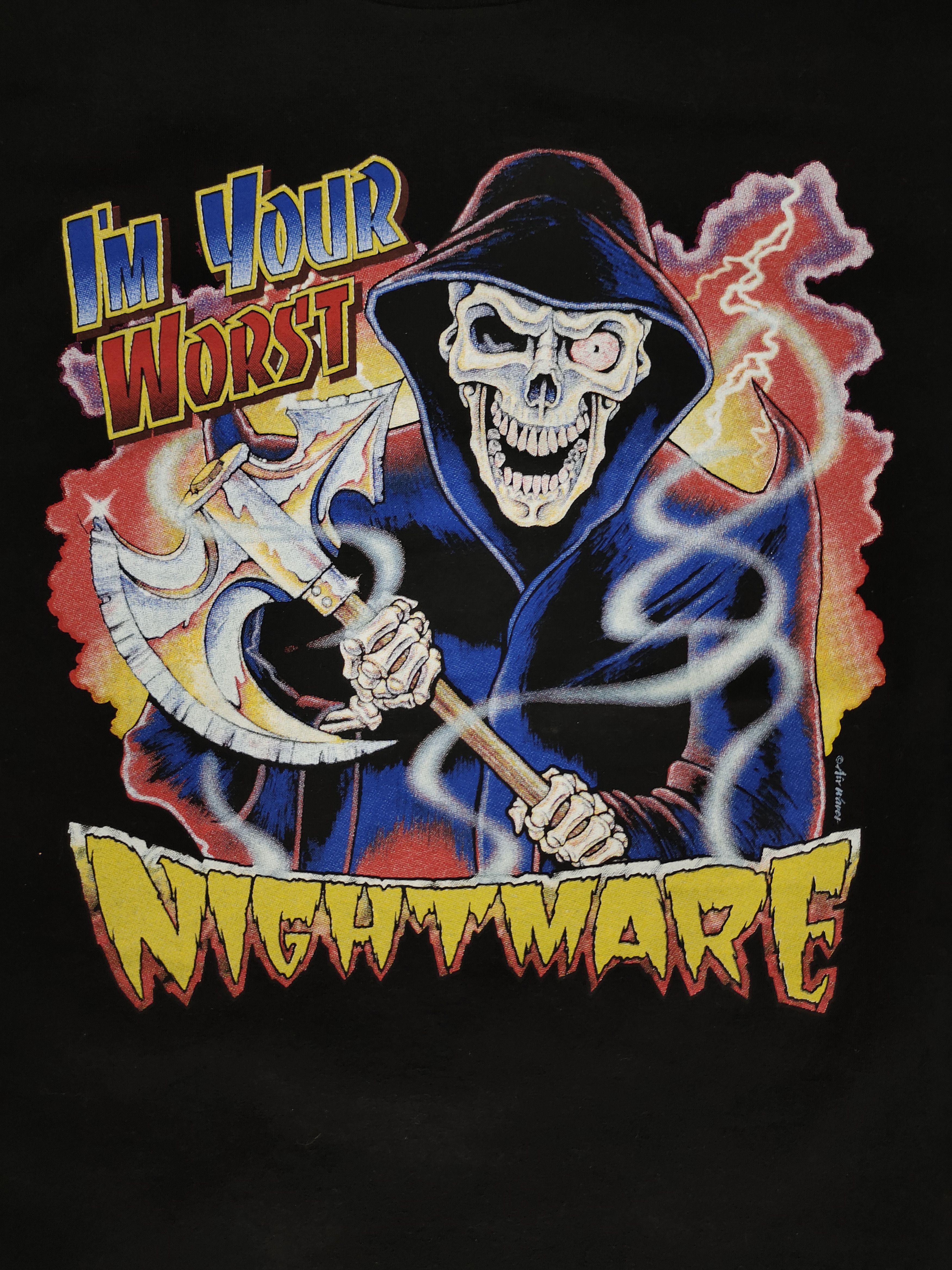 Vintage Vintage I Am Your Worst Nightmare Artwork By Air Waves Tee Size US L / EU 52-54 / 3 - 2 Thumbnail