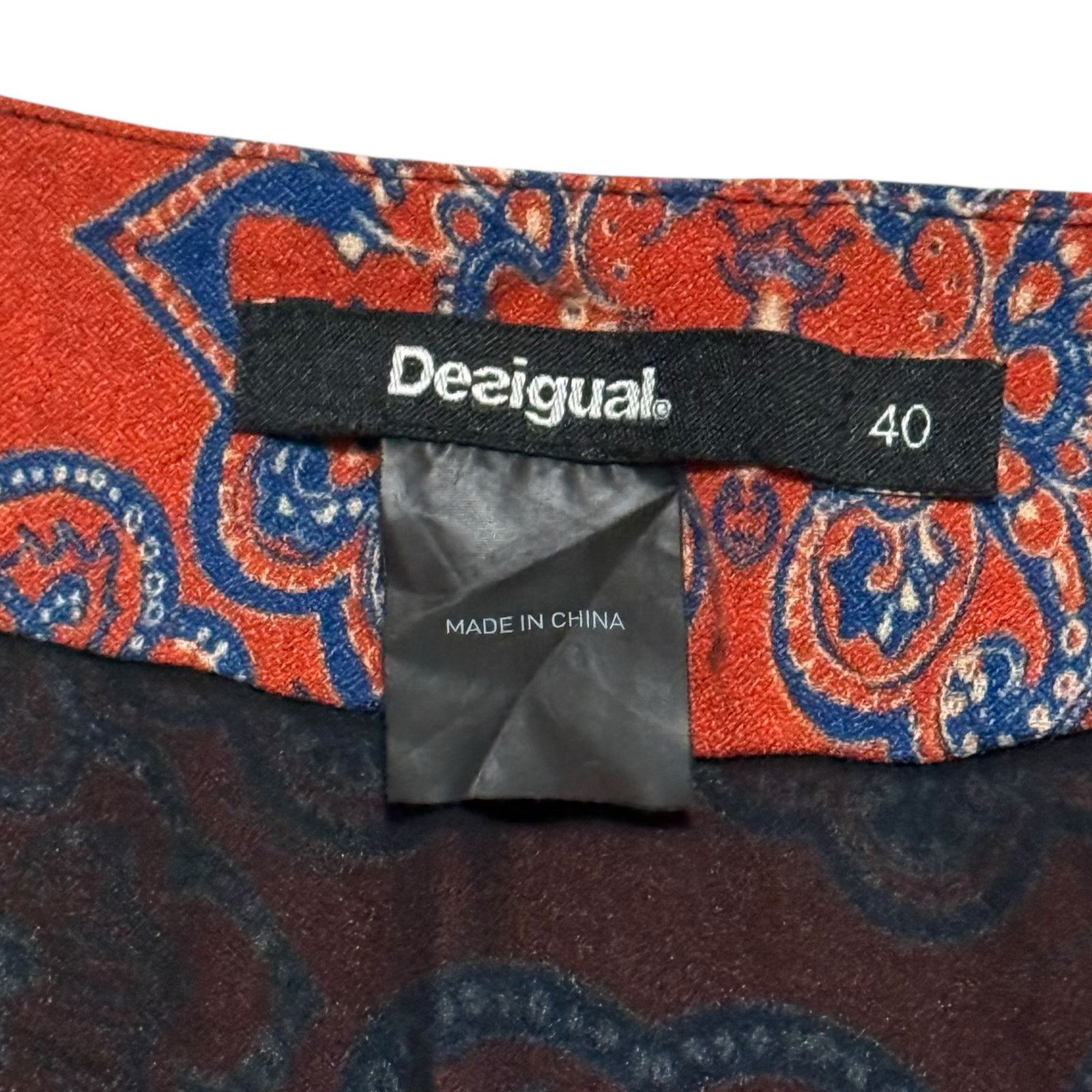 Desigual Desigual Tina Mini Dress Pattern Print Red Blue Size 40 / M Size M / US 6-8 / IT 42-44 - 4 Thumbnail
