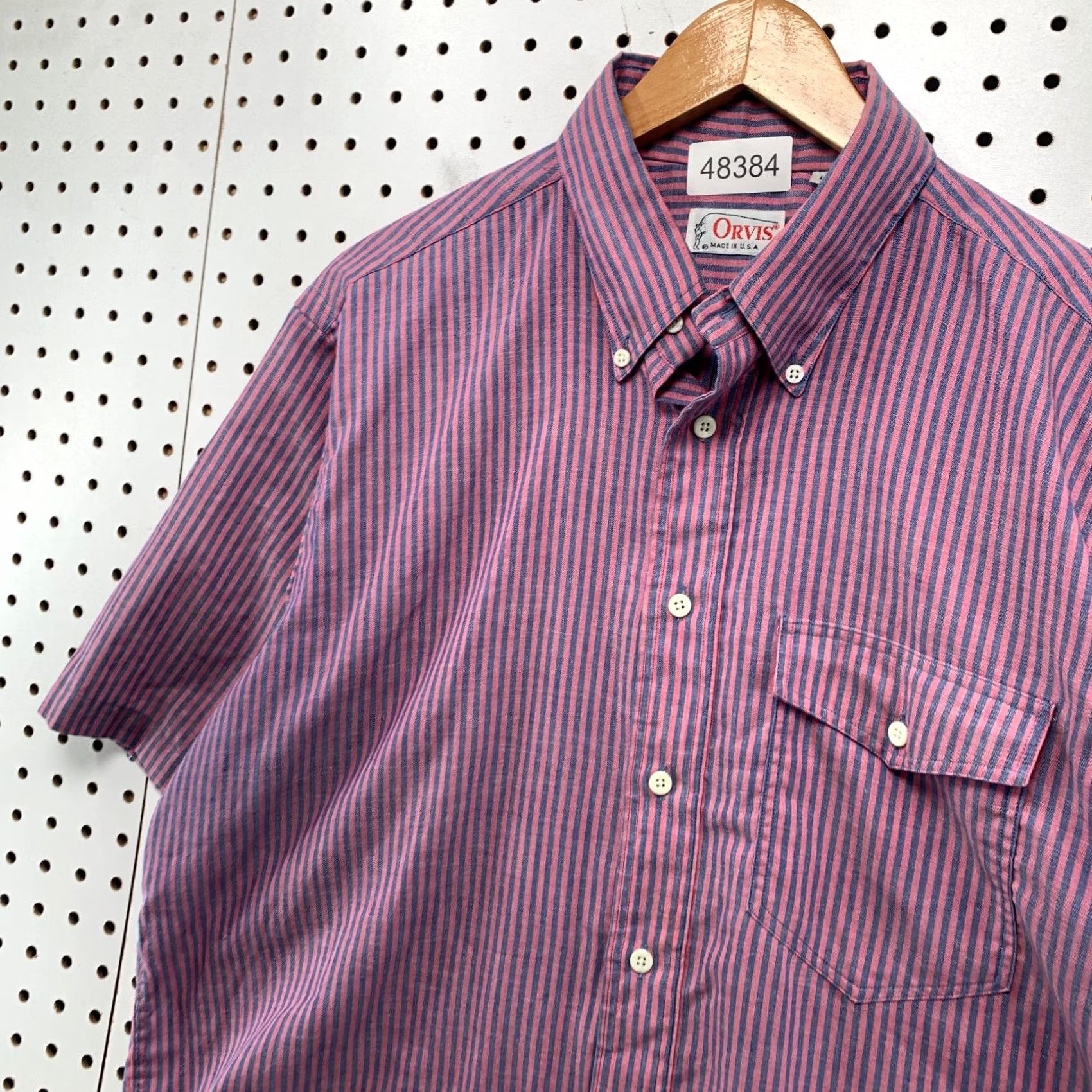 Orvis VINTAGE Orvis Button-Down Shirt Mens L Blue Red Striped Made USA Shirt Mens L Blue Red Striped Orvis Size US L / EU 52-54 / 3 - 7 Thumbnail