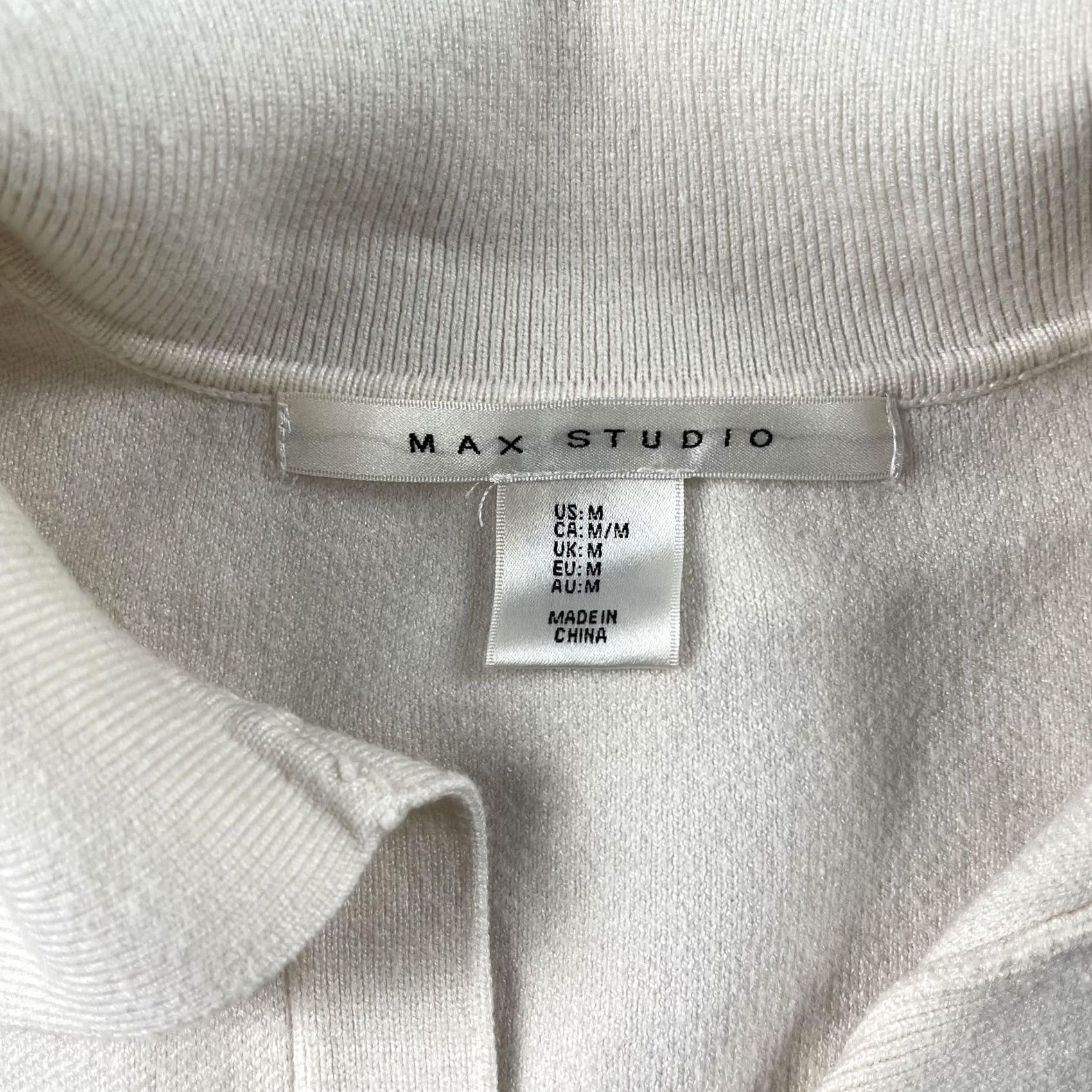 Vintage VINTAGE Max Studio Sweater Womens M Collared Striped Knit White Pink Pullover Size M / US 6-8 / IT 42-44 - 3 Thumbnail