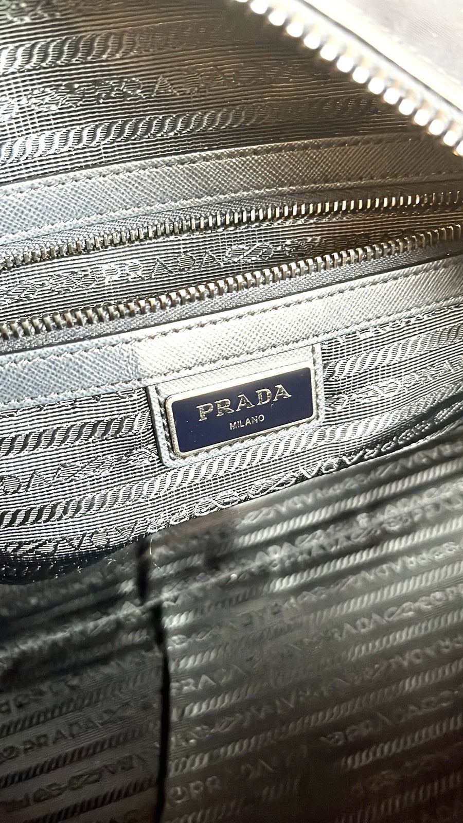 Prada Prada Bleu Tessuto Saffiano-Leather-Trim Duffle Bag Size ONE SIZE - 13 Thumbnail