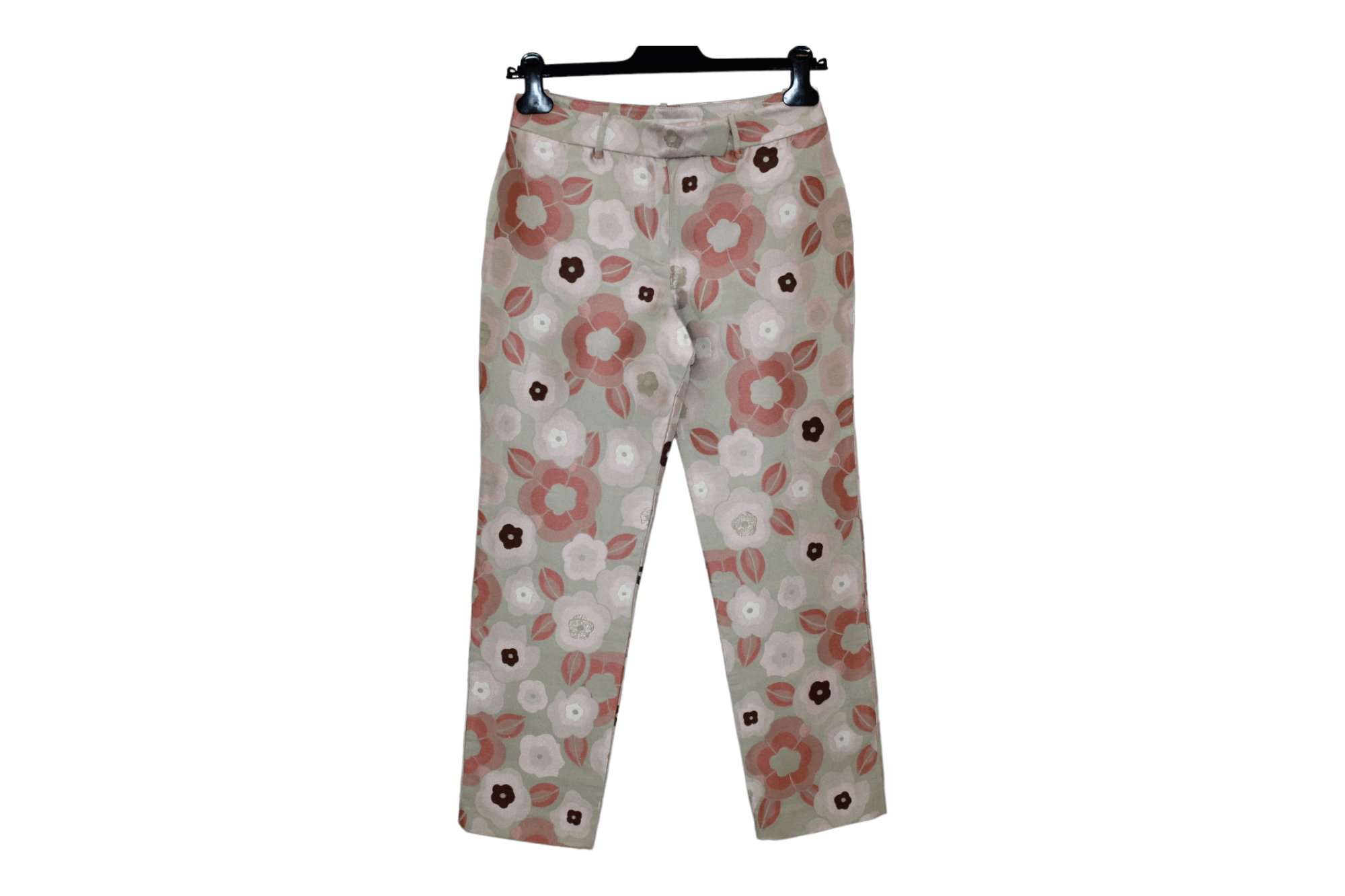 Martine Sitbon Sophie Sitbon Paris Floral Patterns Satin Fabric Luxury Pant Size 27" / US 4 / IT 40 - 4 Thumbnail