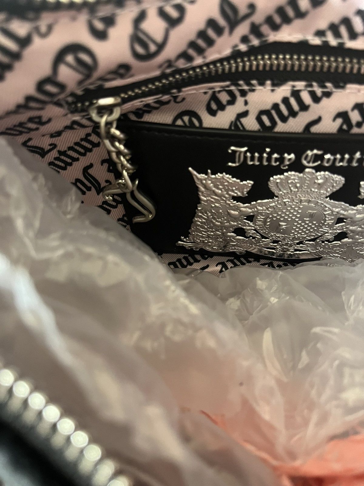 Juicy Couture × Vintage Juicy Couture Black Velour Mini Shoulder Bag Size ONE SIZE - 5 Thumbnail