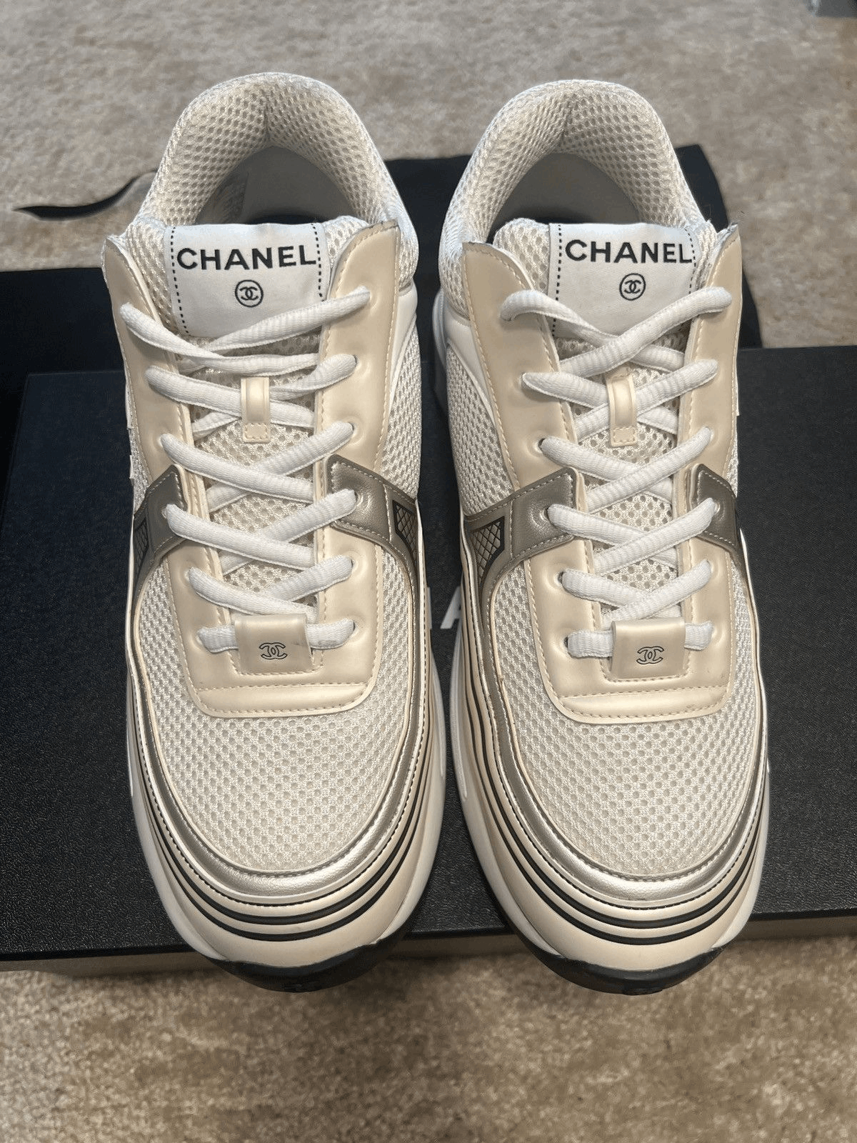 Chanel Chanel Sneaker IvoryWhiteSilver Size US 10 / EU 43 - 1 Thumbnail