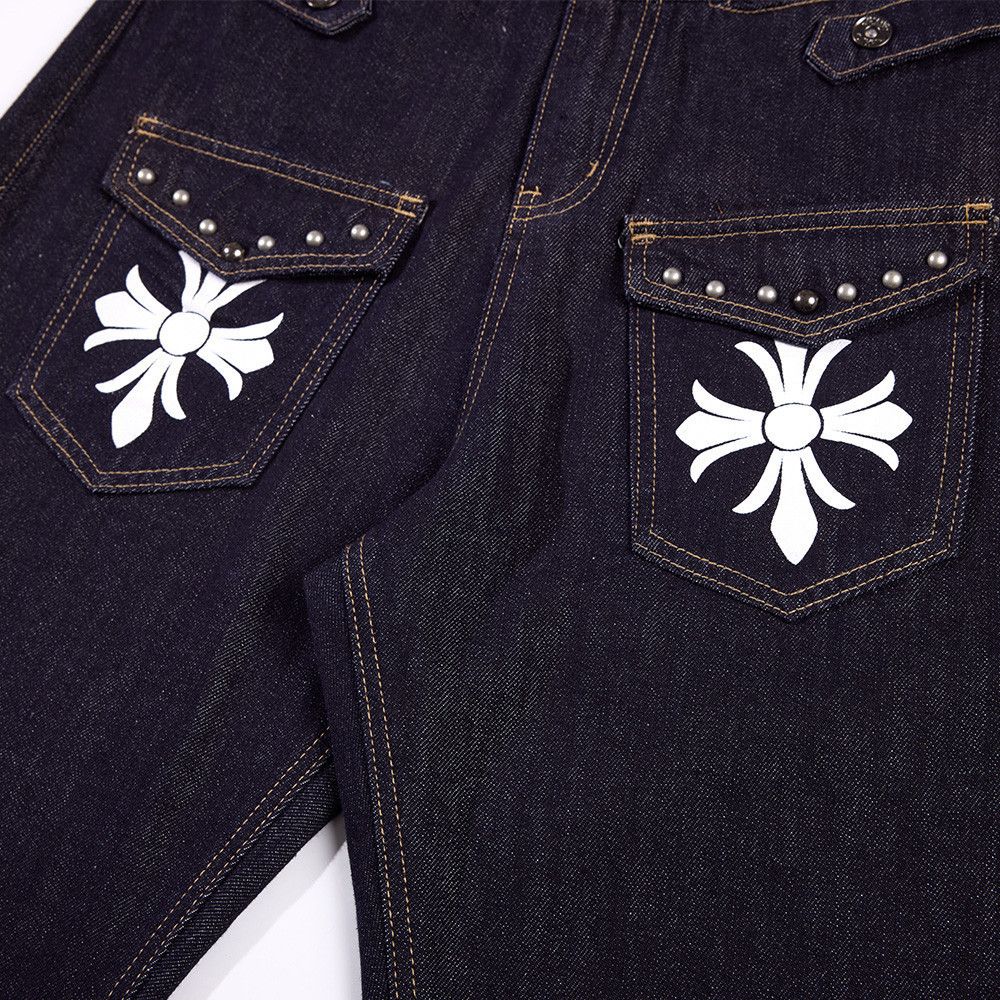 Jean hippie trendy loose wide-leg straight-leg cross-over jeans Size US 32 / EU 48 - 3 Thumbnail