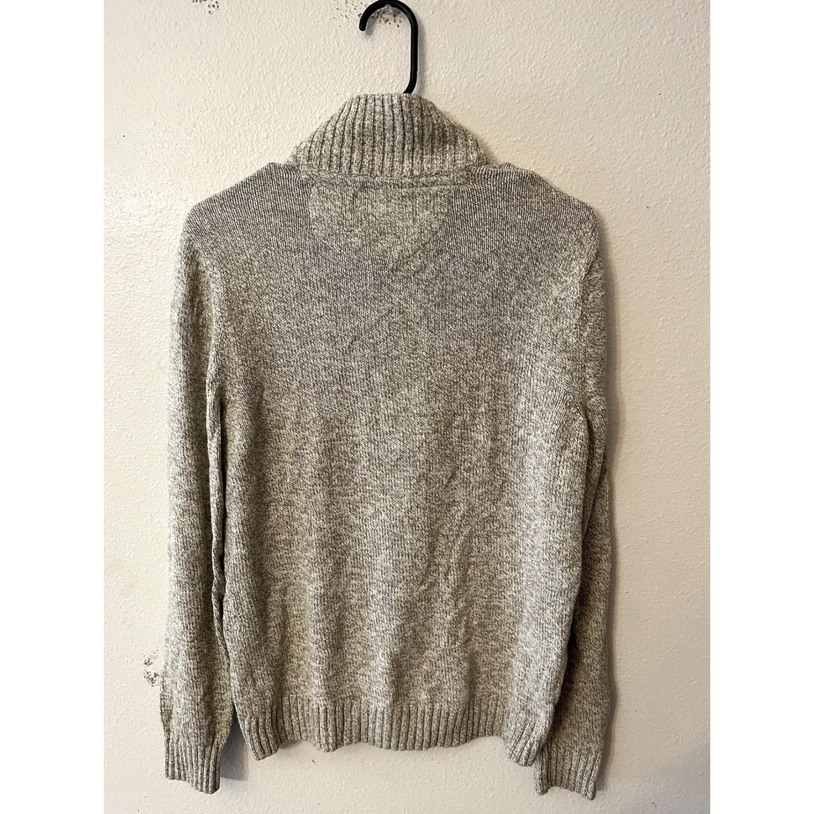 Vintage Method Sweater Men’s M Gray 1/4 Zip Mock Neck Cotton Blend Knit Pullover Size US M / EU 48-50 / 2 - 3 Thumbnail