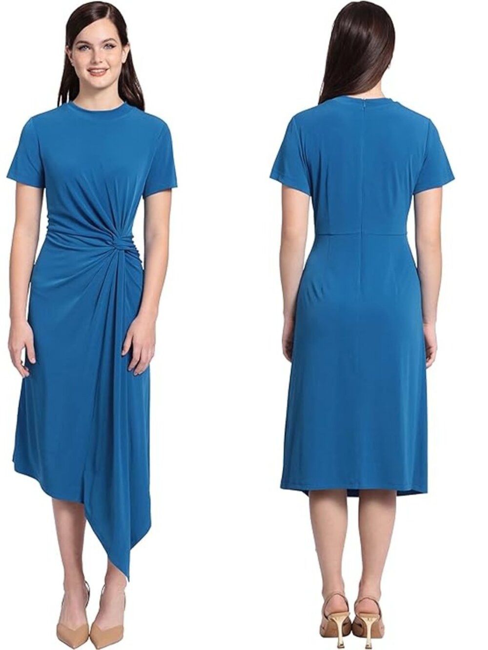 MAGGY LONDON NWT New Maggy London Short Sleeve Draped Front Jersey Blue Size XL / US 12-14 / IT 48-50 - 1 Thumbnail