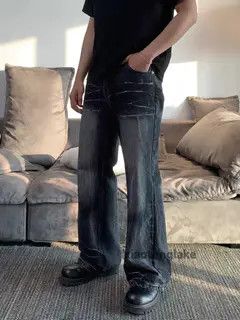 Jean Chizuru x Naoko washed faded rock yuppie flared jeans Size US 29 - 6 Thumbnail