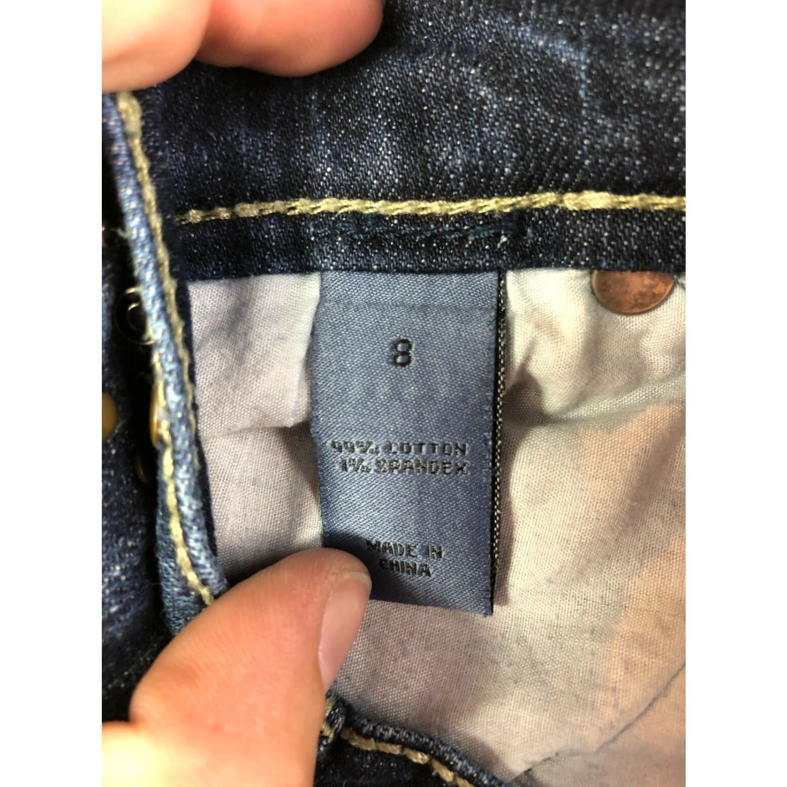 Denime Zana Di Bootcut Jeans Womens Size 8 28x28 Blue Denim Rhinestone Accented Vintage: No Regular Rise Mid 28 in Inseam Zip Closure Cotton Denim Size 30" / US 8 / IT 44 - 6 Thumbnail