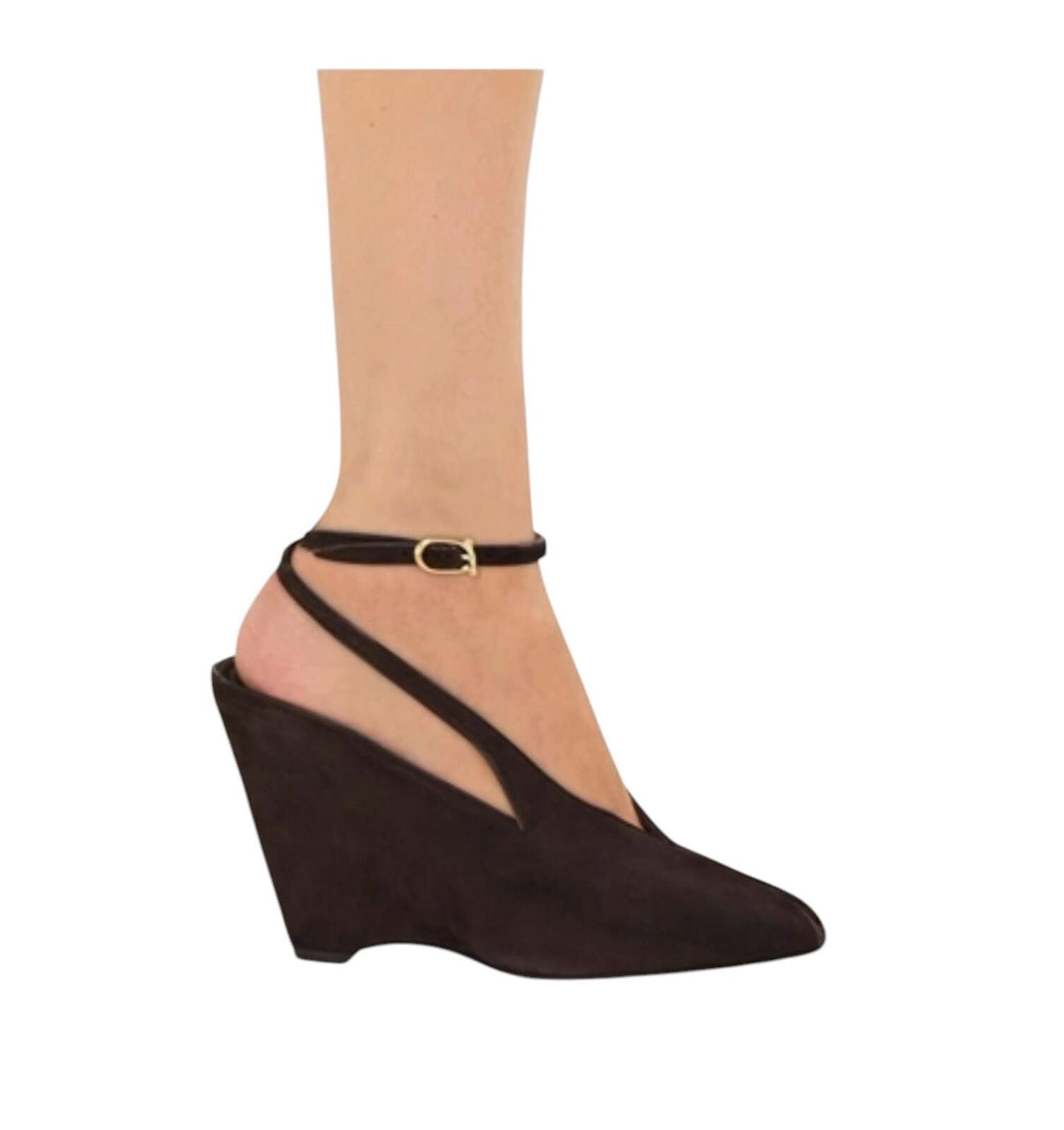 Salvatore Ferragamo Ferragamo Peep Toe Wedge Sandal Size ONE SIZE - 3 Thumbnail