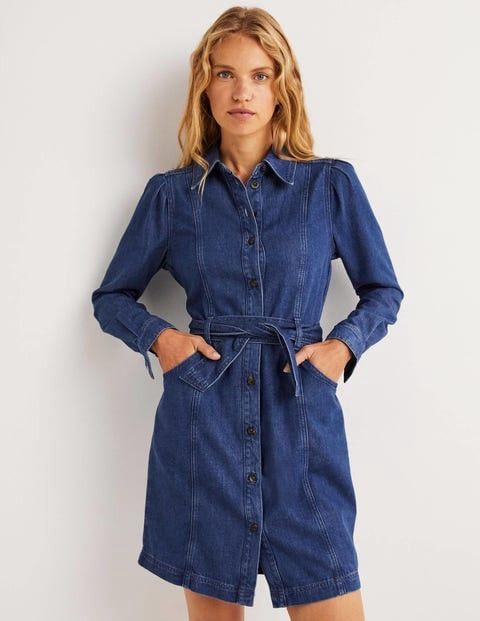 Boden Boden mid vintage Puff Sleeve Denim Mini Dress. Size S / US 4 / IT 40 - 2 Thumbnail
