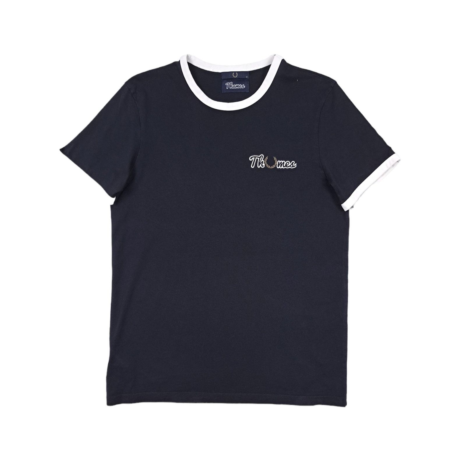 Fred Perry × Thames Rare Fred Perry x Thames Navy Black Logo T-shirt Size US M / EU 48-50 / 2 - 1 Thumbnail