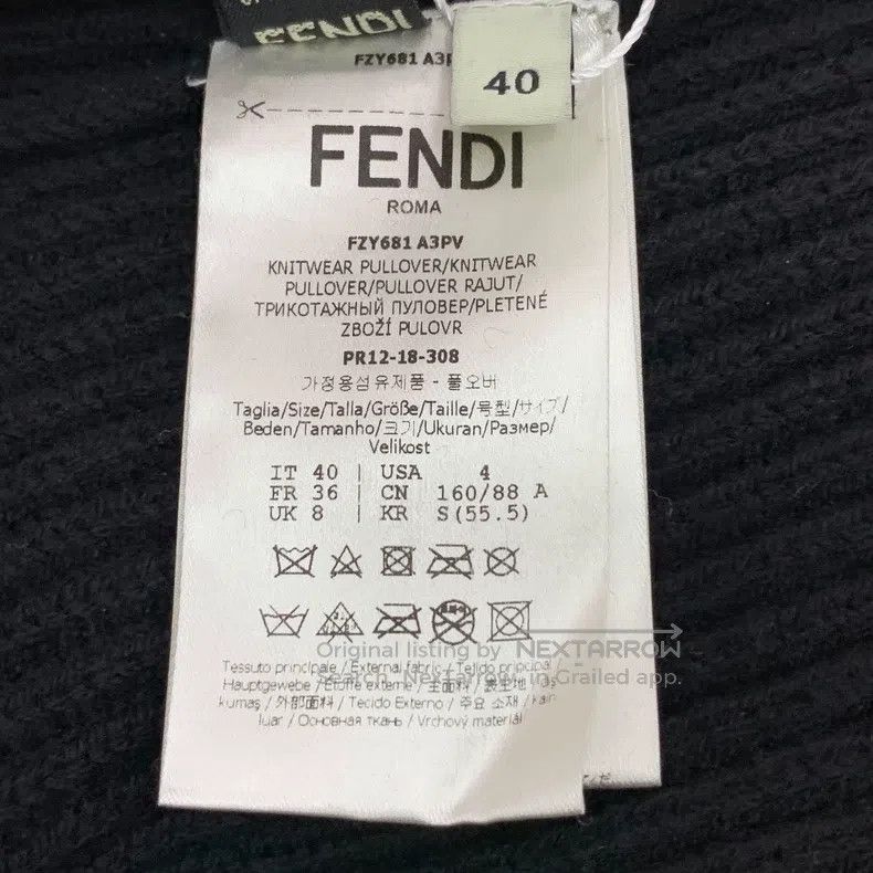 Other Fendi Black Mink Fur Trim Wool Round Neck Short Sleeve Kni Size XS / US 0-2 / IT 36-38 - 6 Thumbnail