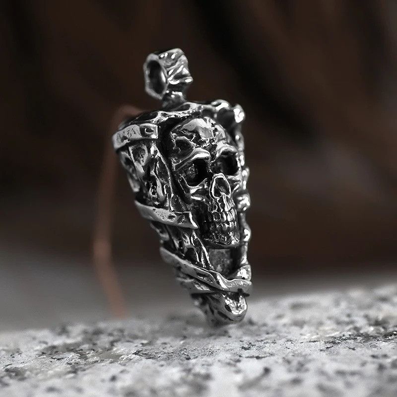 Japanese Brand × Jewelry Gothic skull Pendant Necklace With Chain Size ONE SIZE - 4 Thumbnail