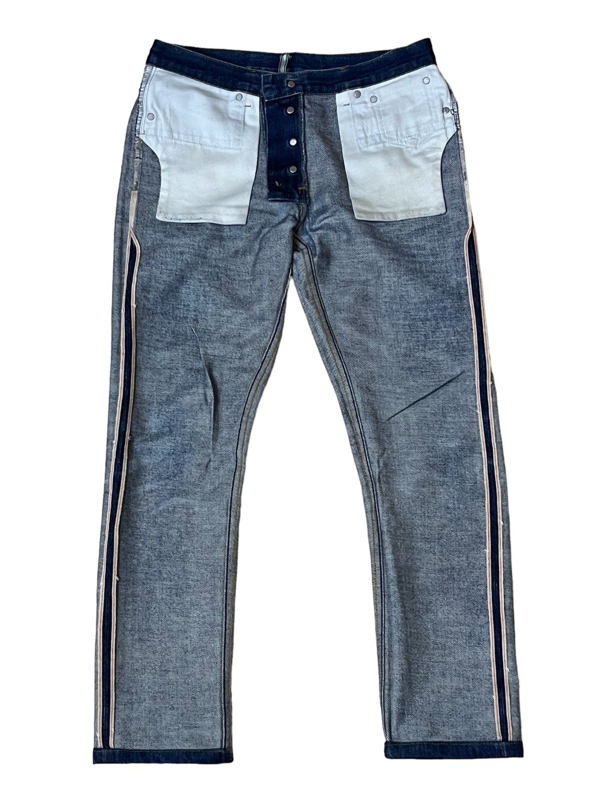 A.P.C. A.P.C RUE MADAME PARIS JEAN BUTTON REDLINE SELVEDGE JEANS Size US 30 / EU 46 - 3 Thumbnail