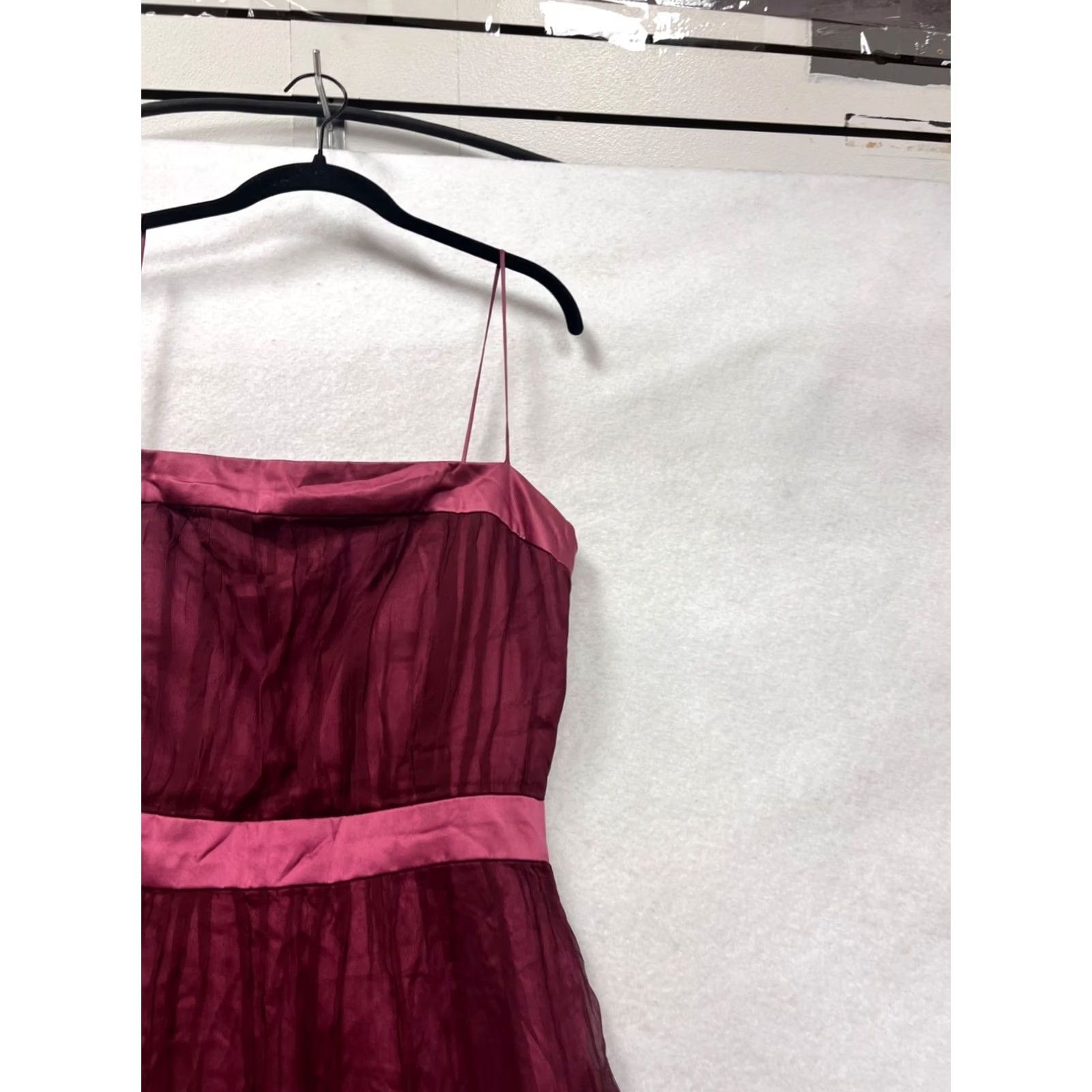 Vintage Jenny Yoo Dress Womens Midi Silk Burgundy Pink Size 8 Ball Gown Silk Dress WtBG8 Womens Size M / US 6-8 / IT 42-44 - 5 Thumbnail