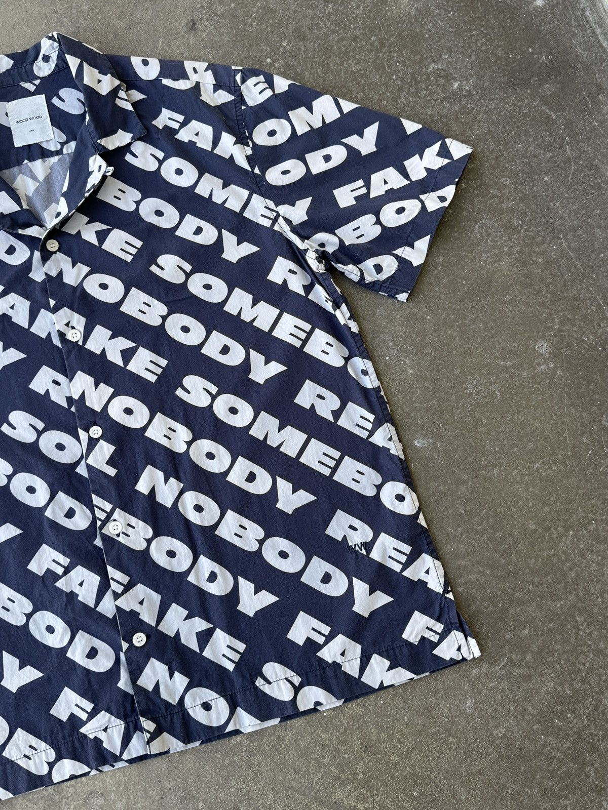 Wood Wood Wood Wood REAL NOBODY FAKE SOMEBODY shirt Size US L / EU 52-54 / 3 - 4 Thumbnail