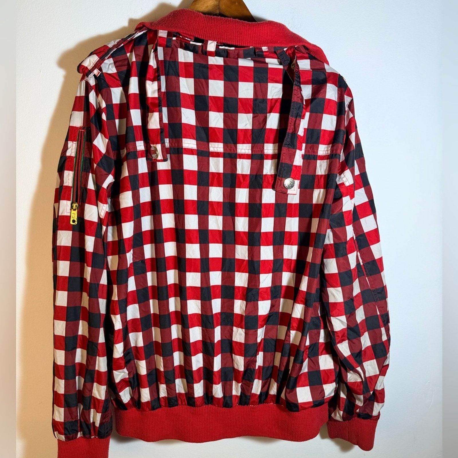 Brooklyn Clothing Brooklyn Basement Red and Black Checkered Bomber Men' Jacket Size US XL / EU 56 / 4 - 4 Thumbnail