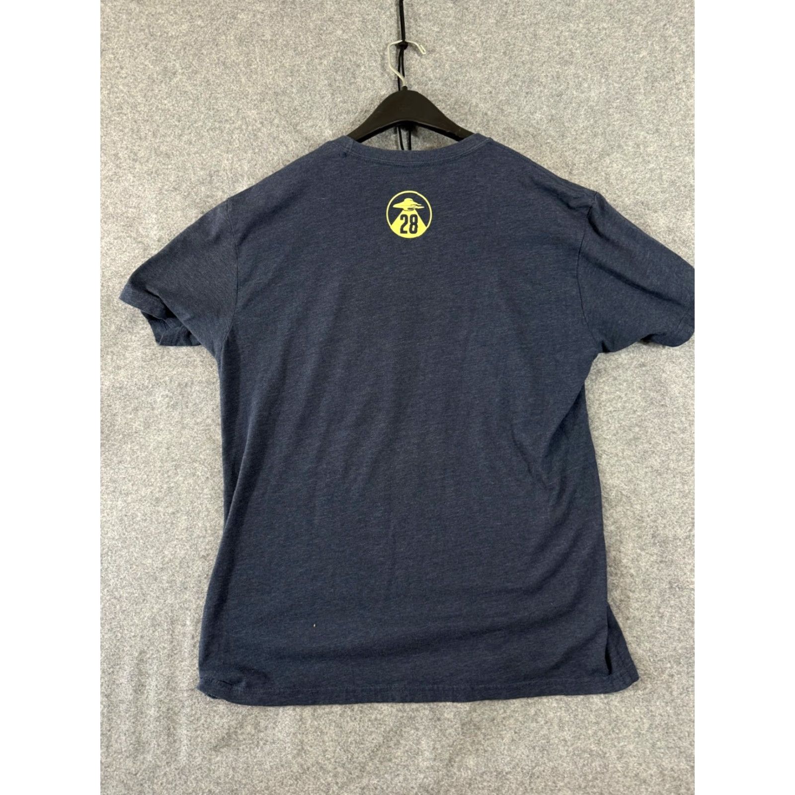 Vintage Flying Saucer T-Shirt Mens L Heather Blue Beer Nerd San Antonio Logo Fitted Crew Neck Short Sleeve Size US L / EU 52-54 / 3 - 6 Thumbnail