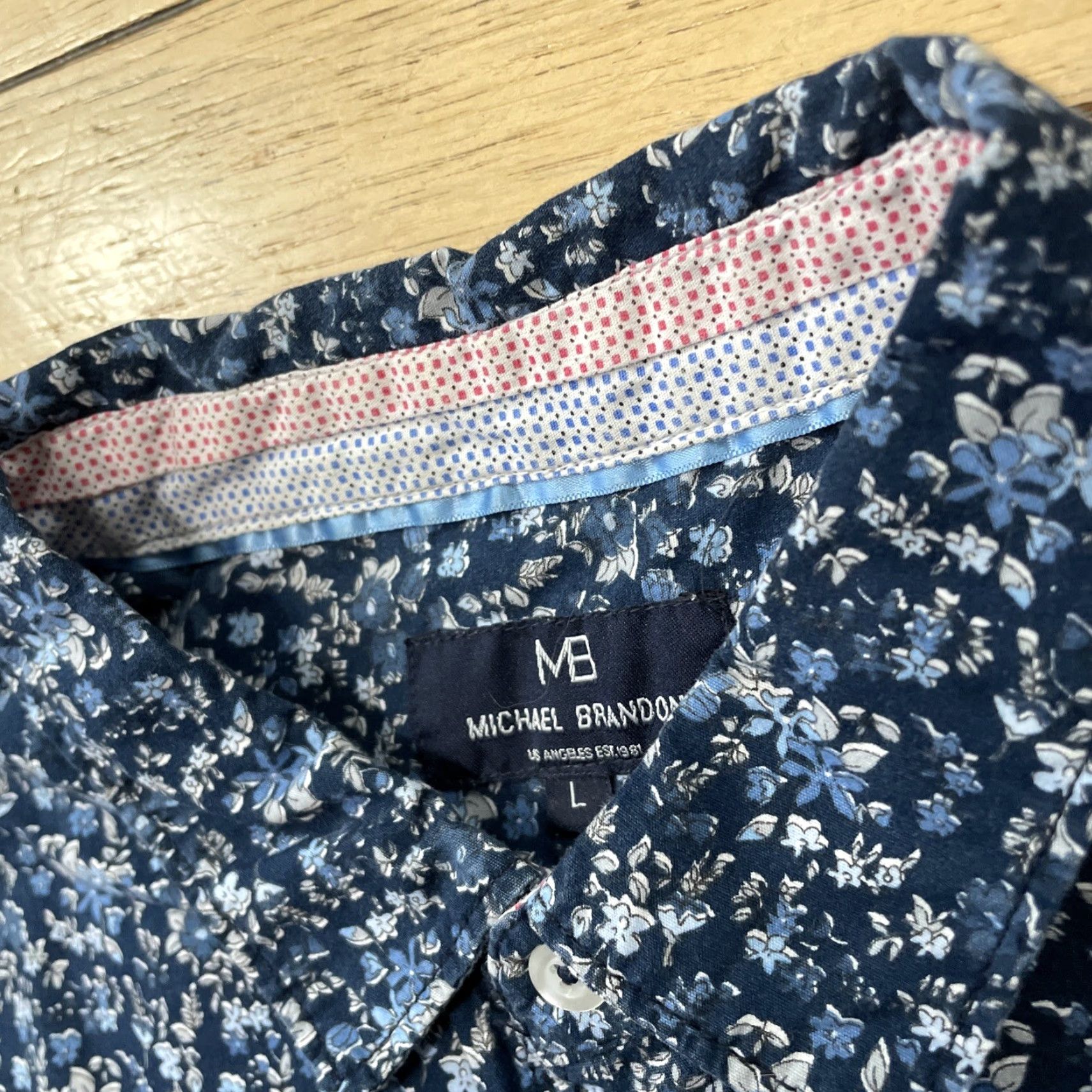 Vintage VINTAGE Michael Brandon Button Shirt Men L Blue Floral Preppy Nature Casual Spread Large Size US L / EU 52-54 / 3 - 5 Thumbnail