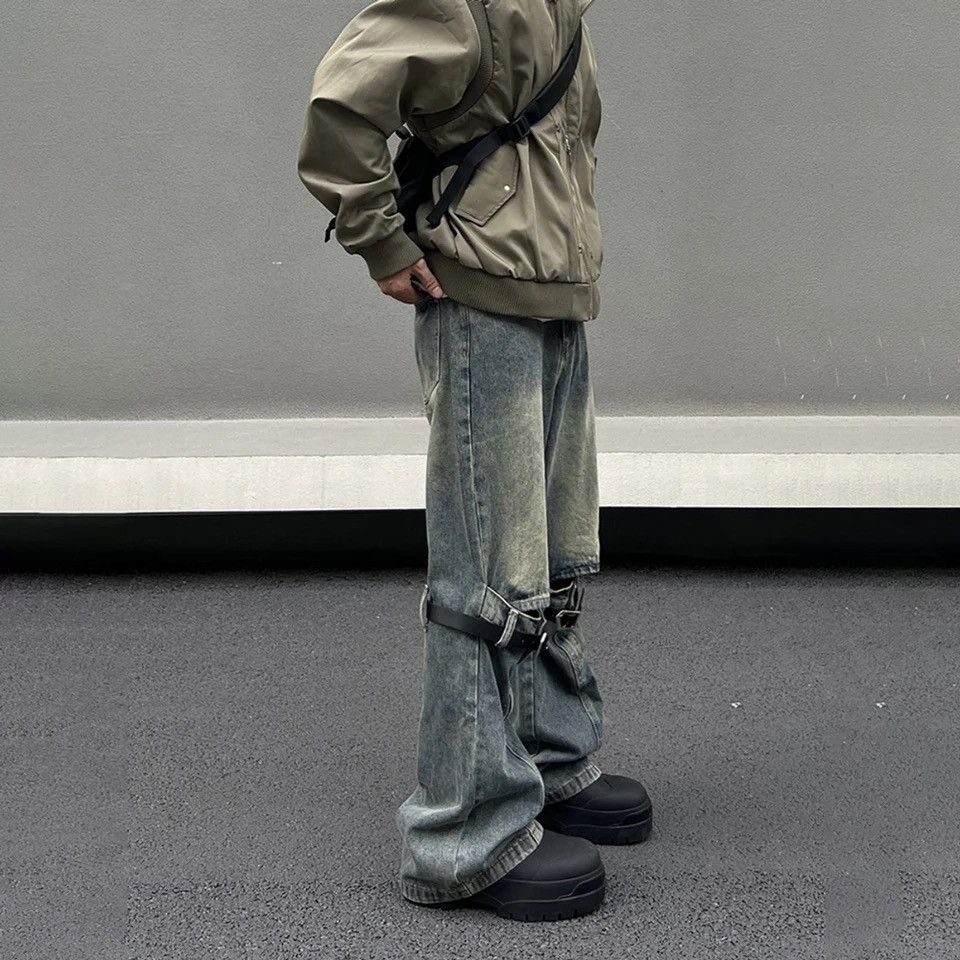 Japanese Brand × Vintage Hip Hop Street Jean Men Wide Leg Flared Trousers Size US 32 / EU 48 - 4 Thumbnail