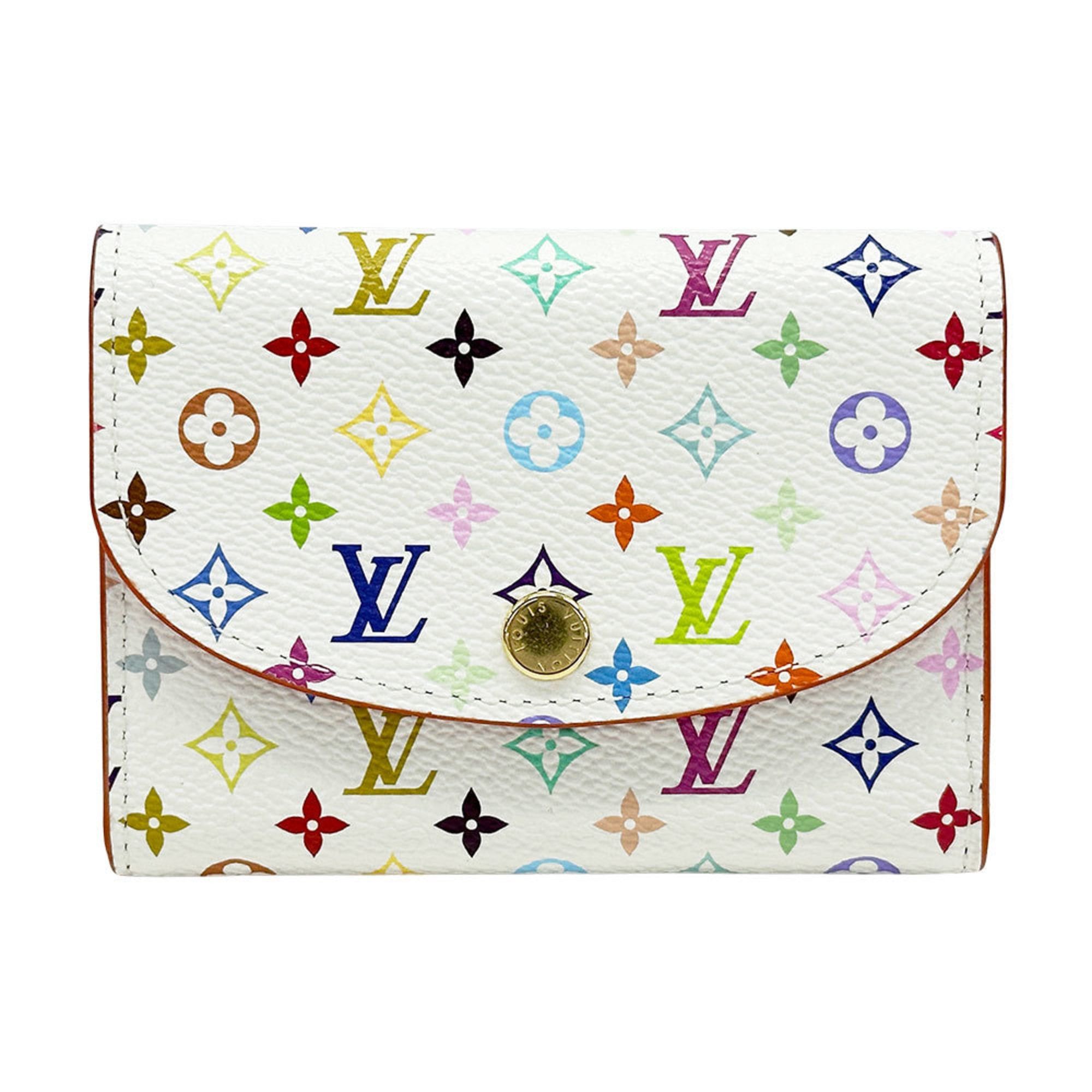 Louis Vuitton Louis Vuitton Women's Monogram Multicolore Wallet, LV×TM Porte Monnaie Rosalie in White, Multicolore, M13399 Compact Mini Wallet Size ONE SIZE - 1 Thumbnail