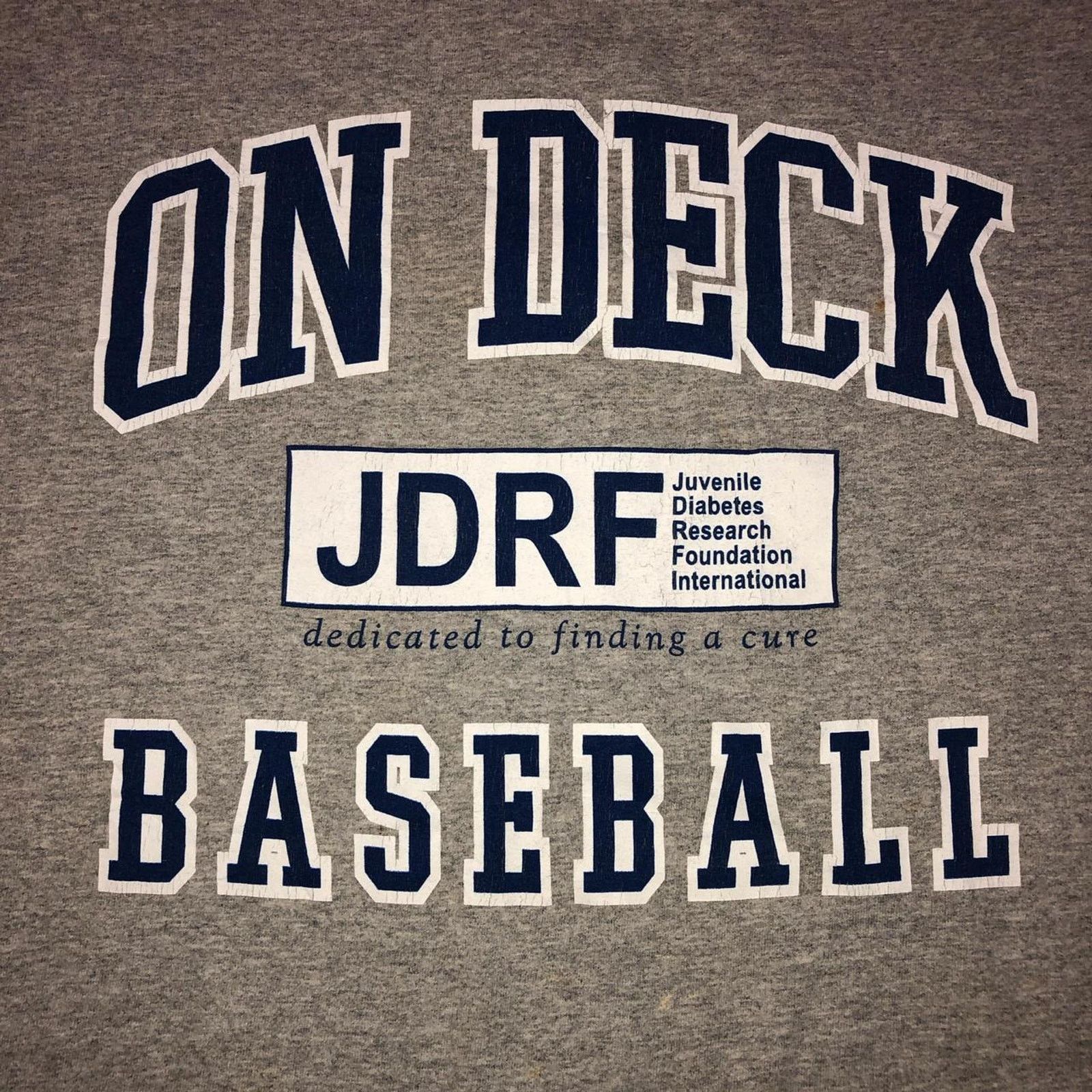 Gildan Men’s Grey ‘On Deck JDRF Baseball’ Dedication Graphic Tee Size US L / EU 52-54 / 3 - 5 Thumbnail