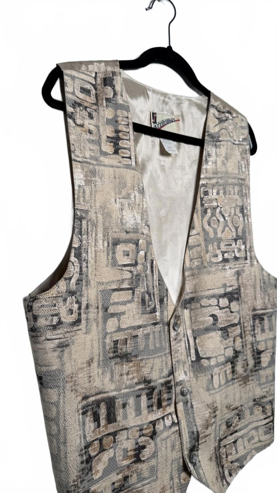 Other Vintage 90s Men's Party Patterned Button-Up Vest Size ONE SIZE - 2 Thumbnail