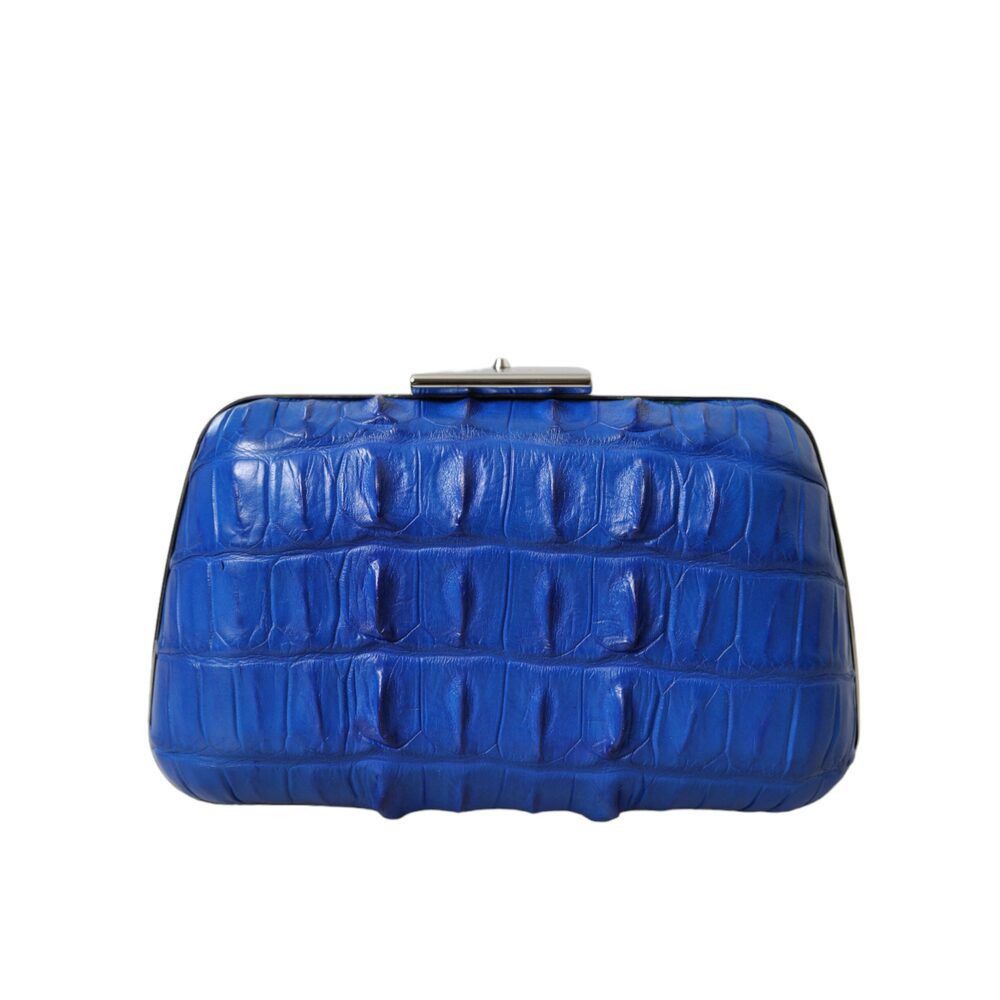 Balenciaga Balenciaga Electric Blue Crocodile Skin Clutch Size ONE SIZE - 2 Thumbnail