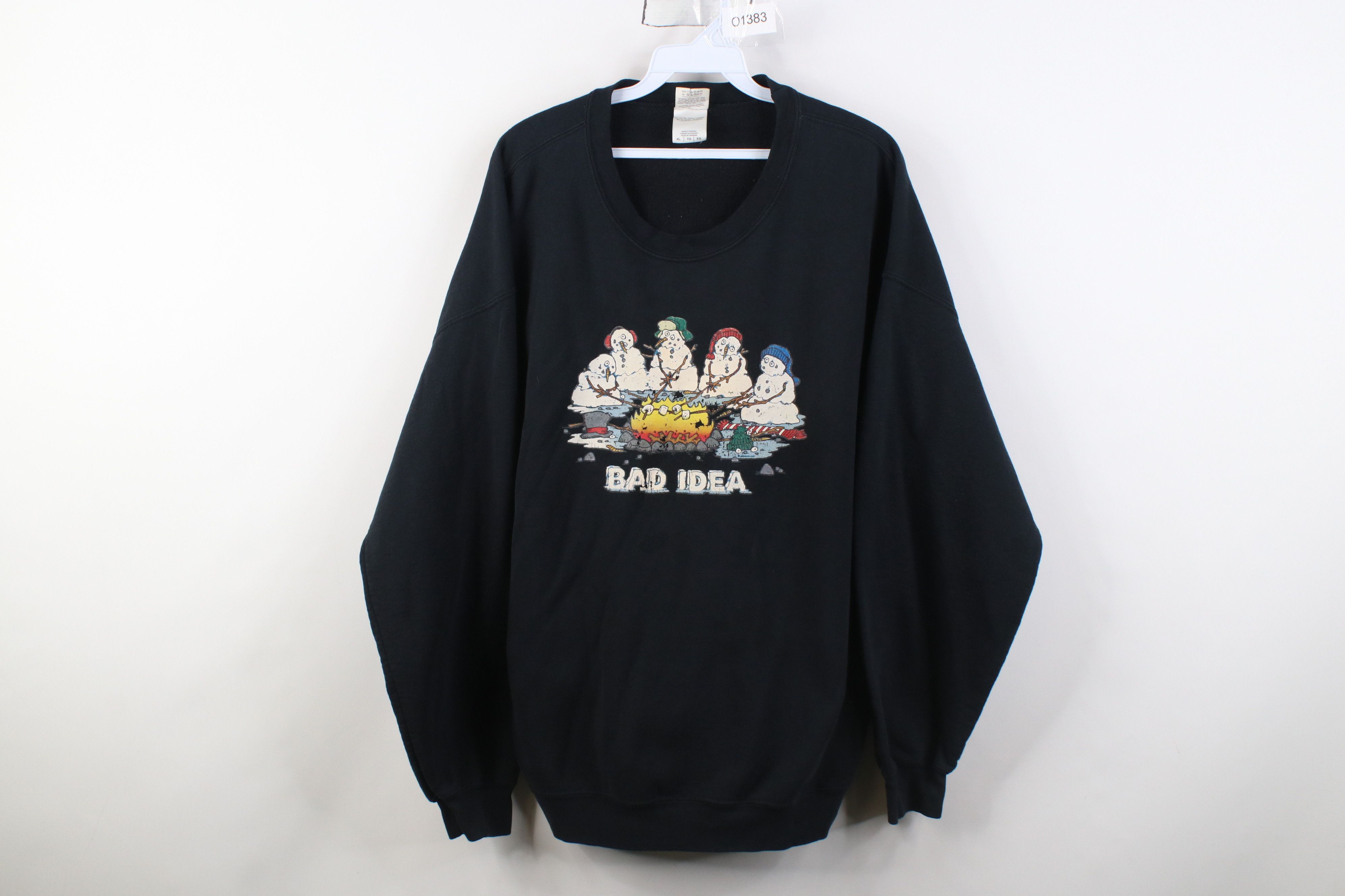 Vintage Vintage Christmas Snowman Fire Bad Idea Crewneck Sweatshirt Size US XL / EU 56 / 4 - 1 Thumbnail